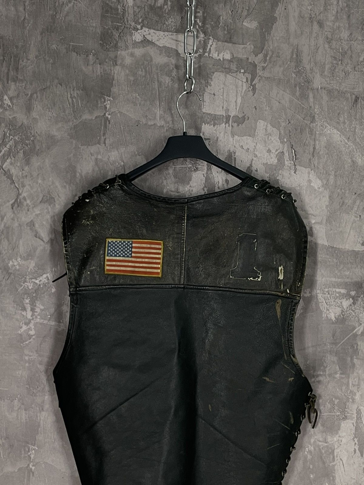 Harley Davidson × Vintage Vintage Leather Bikers Vest Harley Davidson 80s Crazy Fade Size US S / EU 44-46 / 1 - 9 Thumbnail