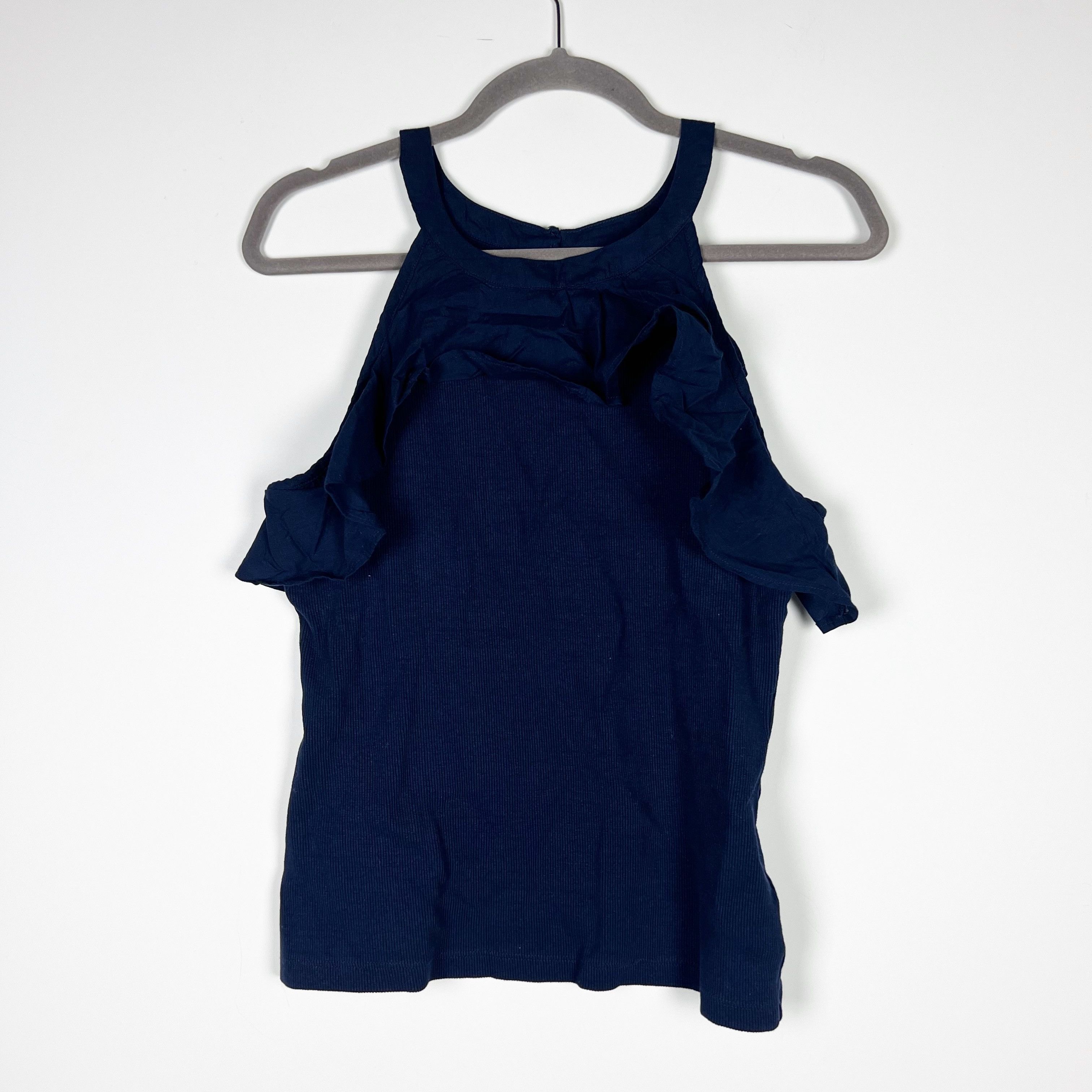 Anthropologie NEW Maeve Anthropologie Ruffled Rib Halter Tank Size M / US 6-8 / IT 42-44 - 1 Thumbnail