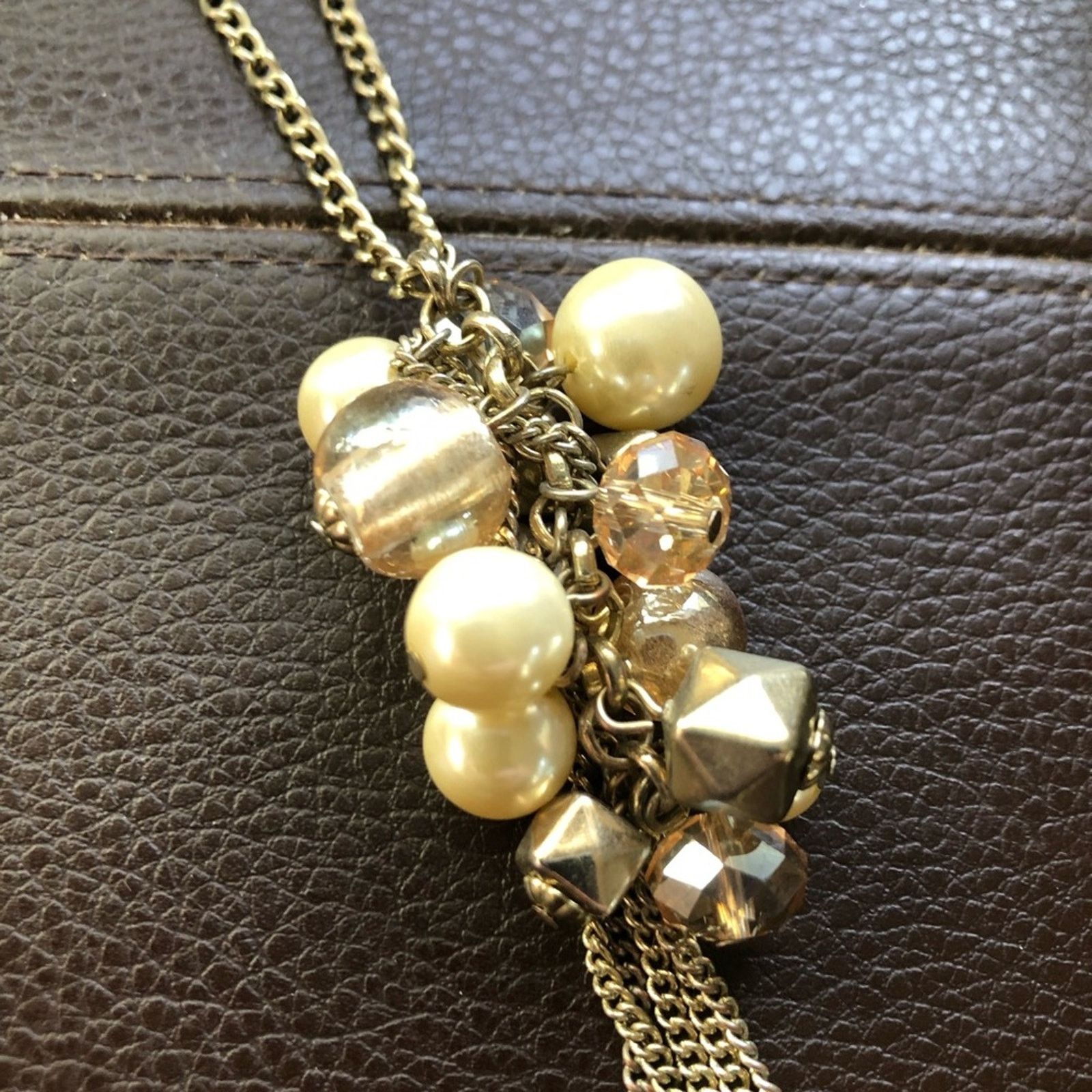 Jewelry Beaded cluster fringe pendant on chain necklace Size ONE SIZE - 7 Thumbnail