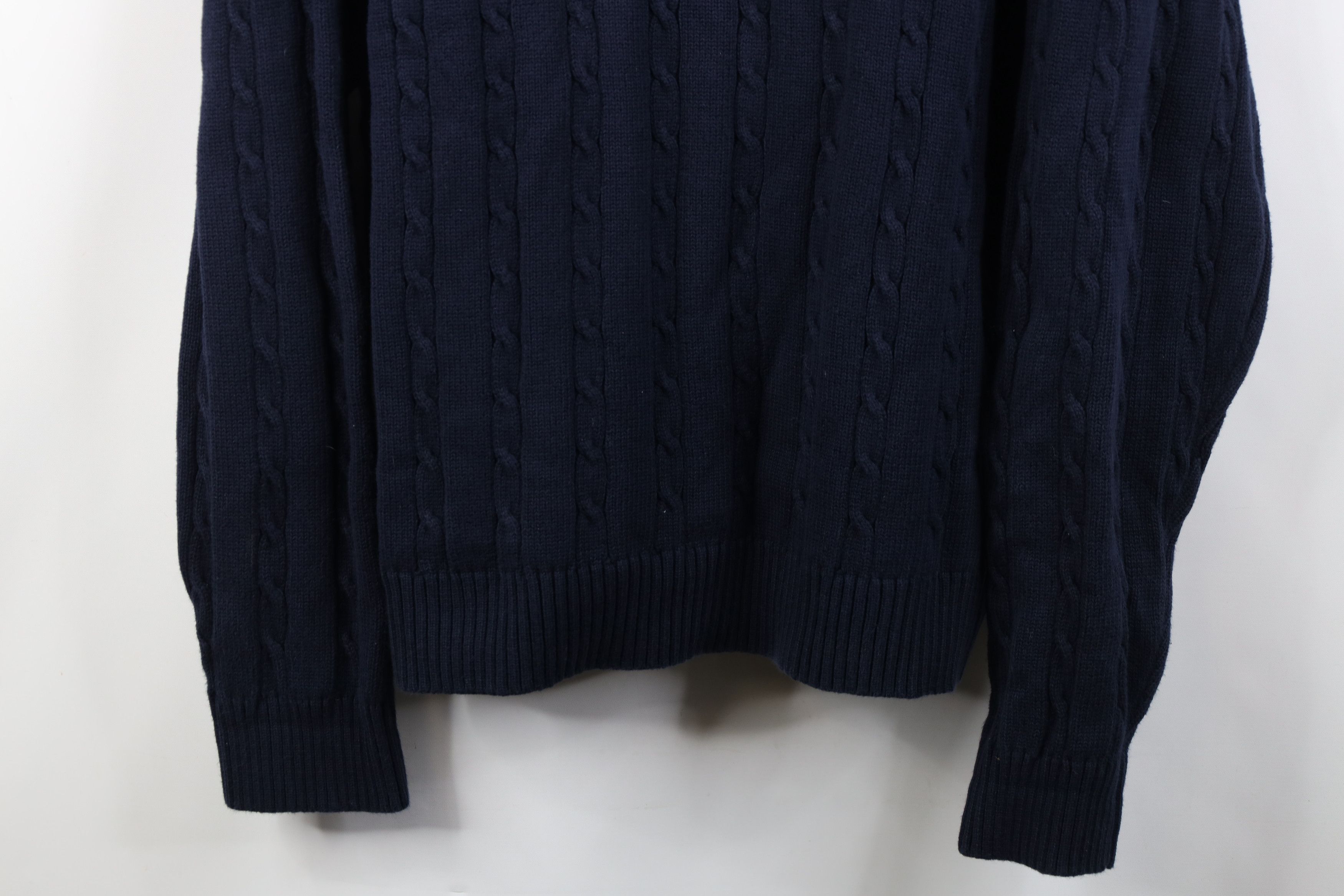 Tommy Hilfiger Vintage 90s Tommy Hilfiger Cotton Cable Knit Sweater Blue Size US XXL / EU 58 / 5 - 3 Thumbnail