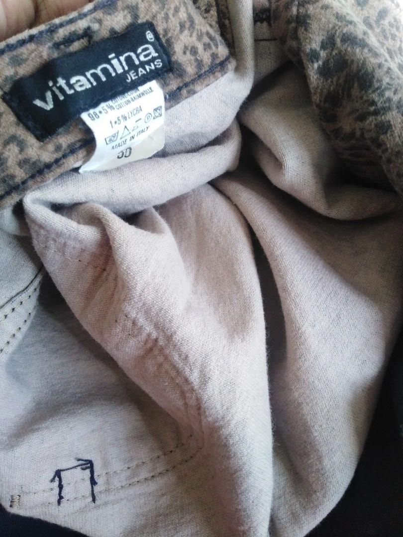 Designer Vitamina Italy Leopard Print Jeans Size US 32 / EU 48 - 10 Thumbnail