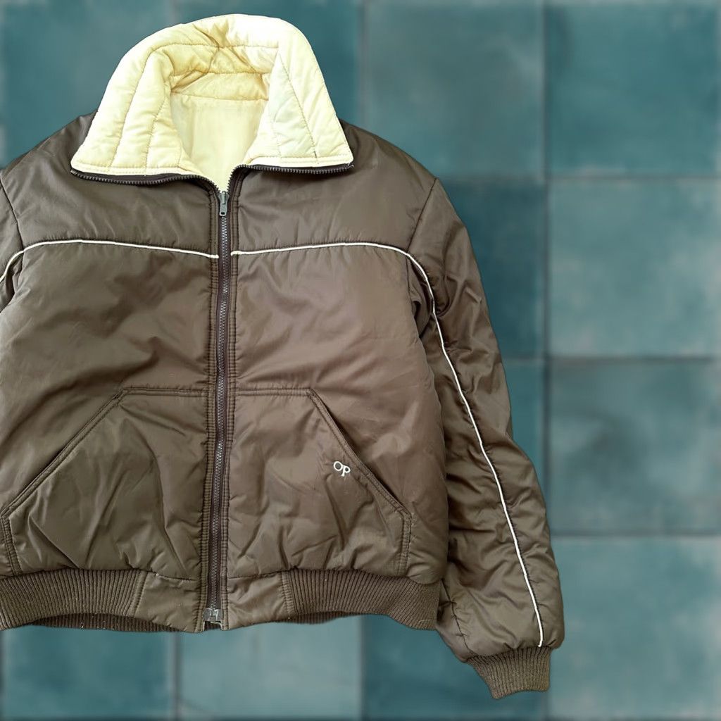 Ocean Pacific VTG Ocean Pacific Brown Insulated Puffer Jacket Reversible Double Sided 70s 80s Size US XL / EU 56 / 4 - 1 Thumbnail
