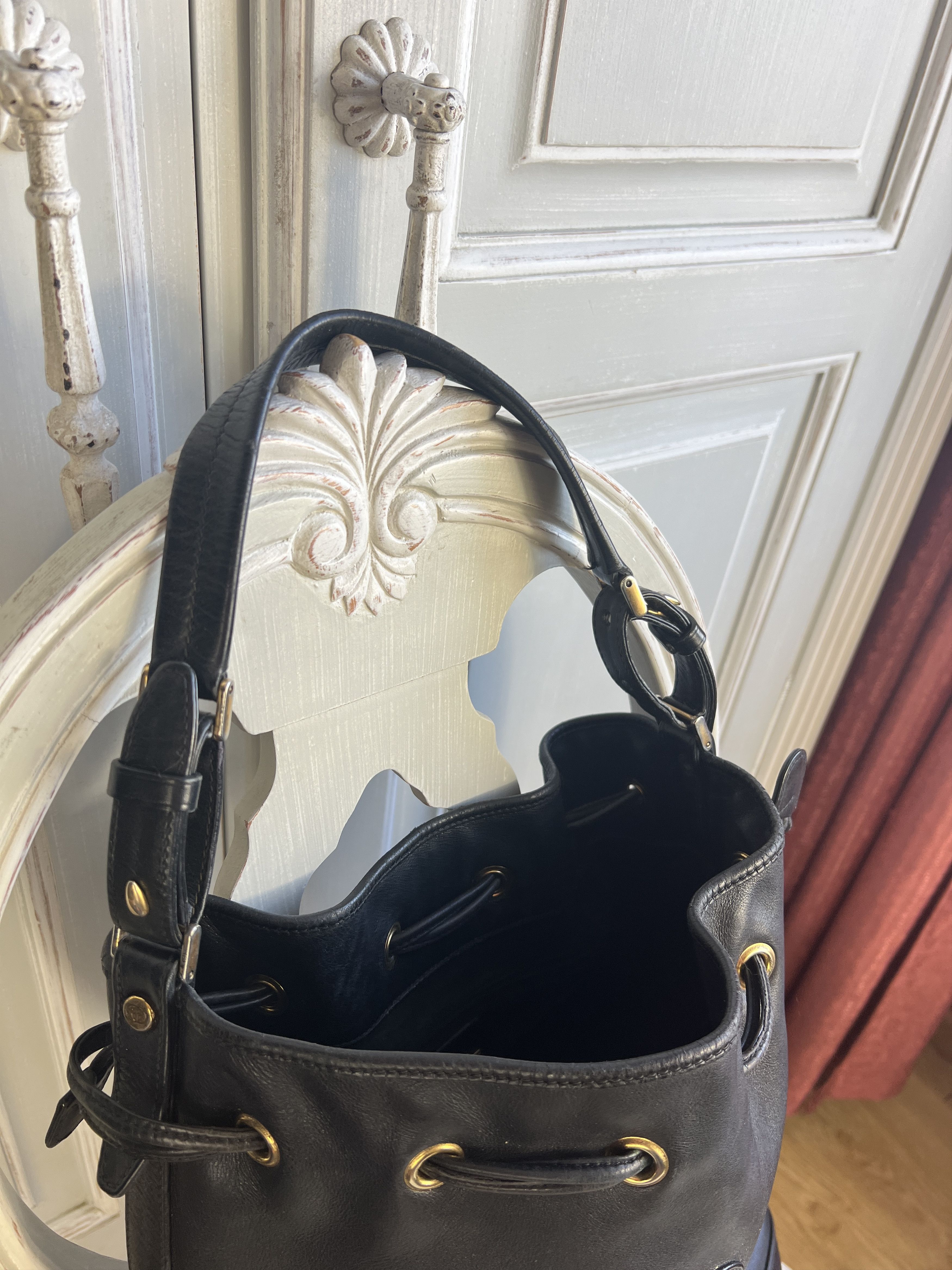 Gucci VINTAGE GUCCI SHOULDER BUCKET BLACK BAG Size ONE SIZE - 4 Thumbnail