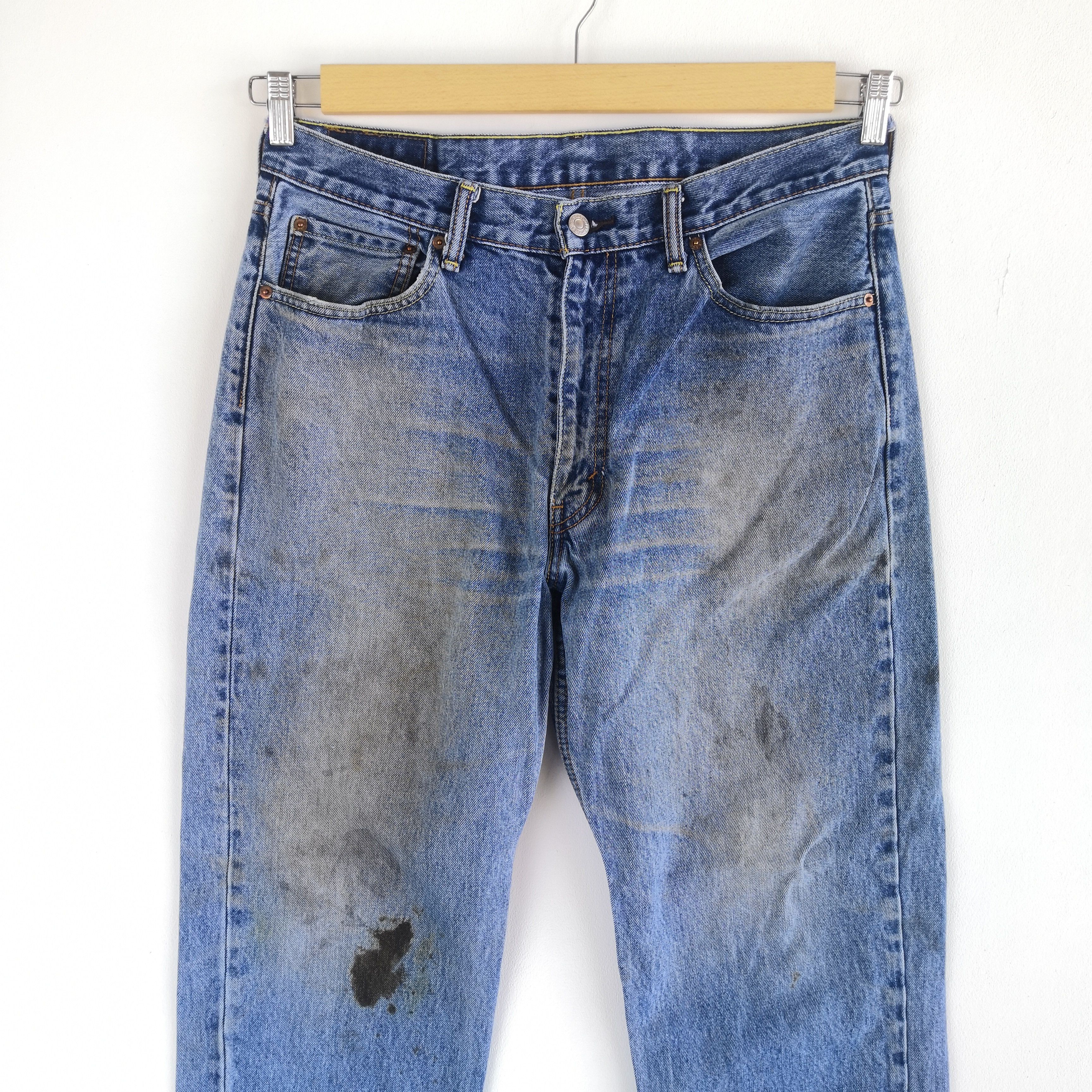 Levi's Dirty Levis 550 Jeans Released Hem Levi's Light Wash Denim Size US 34 / EU 50 - 3 Thumbnail