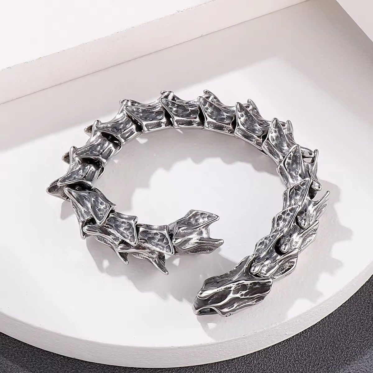 Vintage Stainless Steel Dinosaur Bone Bracelet Size ONE SIZE - 4 Thumbnail