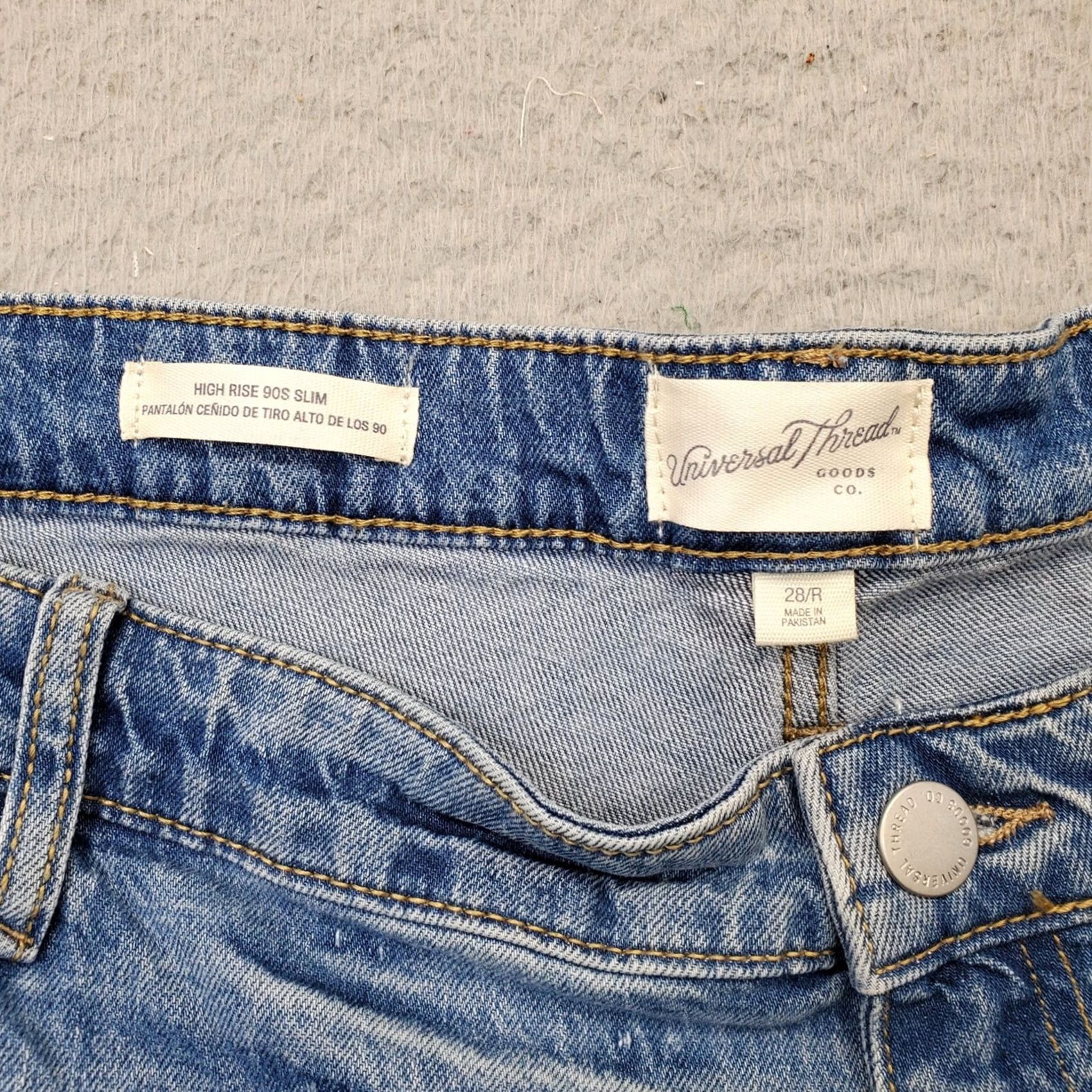Vintage Universal Thread Jeans Womens 28 Blue Denim Comfort Stretch High Rise 90s Slim Jeans Size 28" / US 6 / IT 42 - 6 Thumbnail