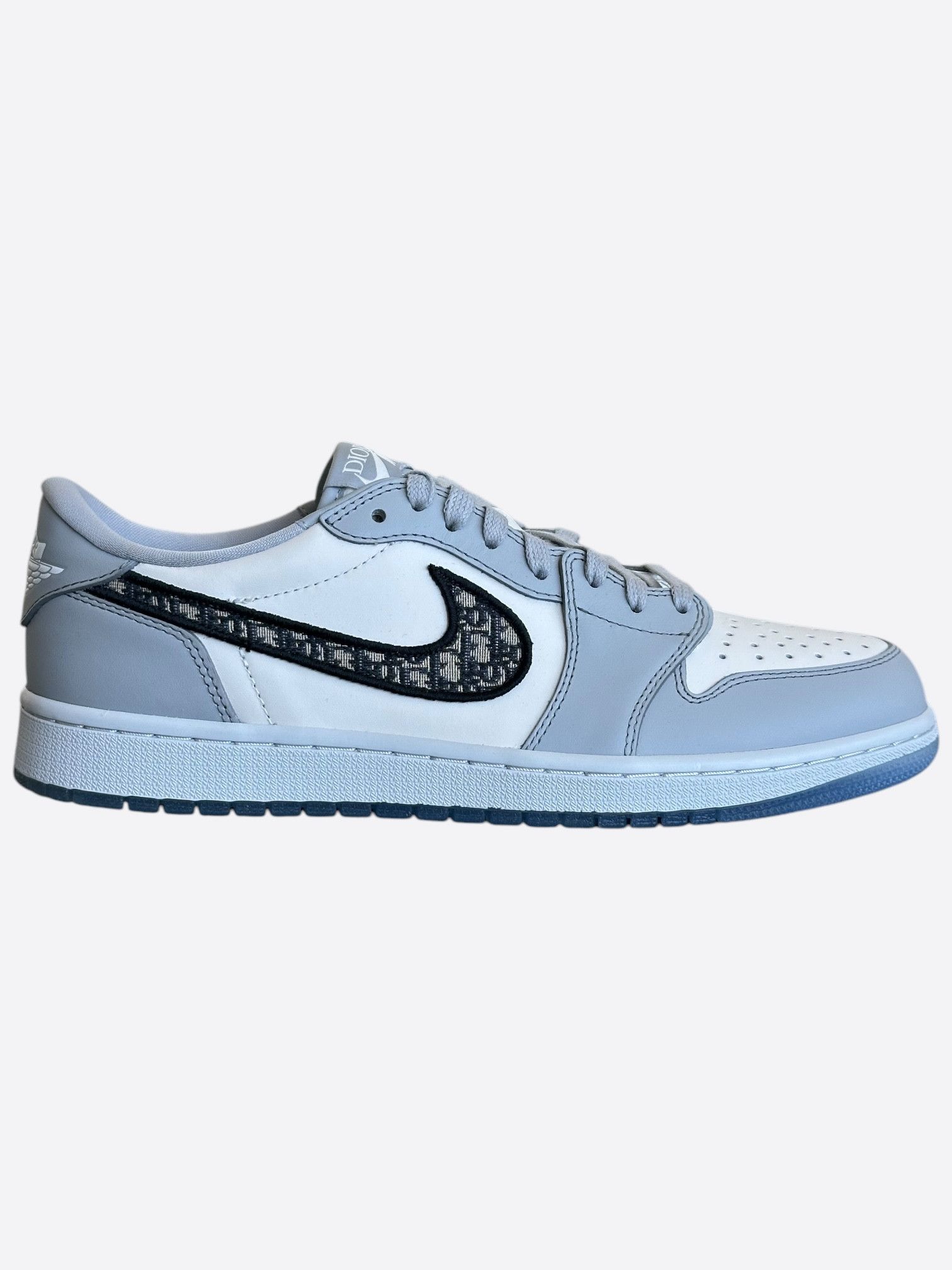 Dior Air Jordan Grey White Oblique Low Top Sneakers