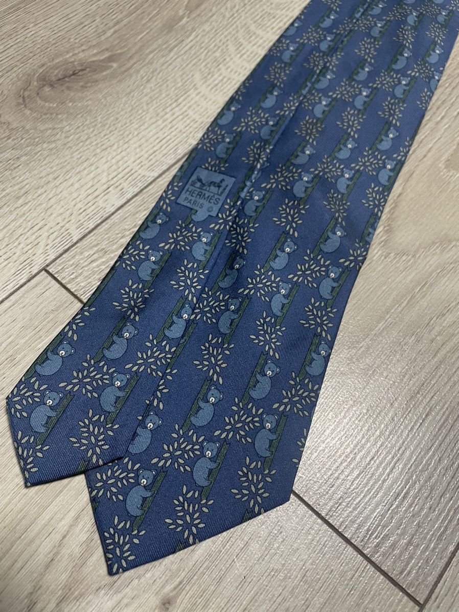 Hermes Hermes Tie Silk Necktie Koalas Bears Climbing Tree 7282 MA Size ONE SIZE - 3 Thumbnail
