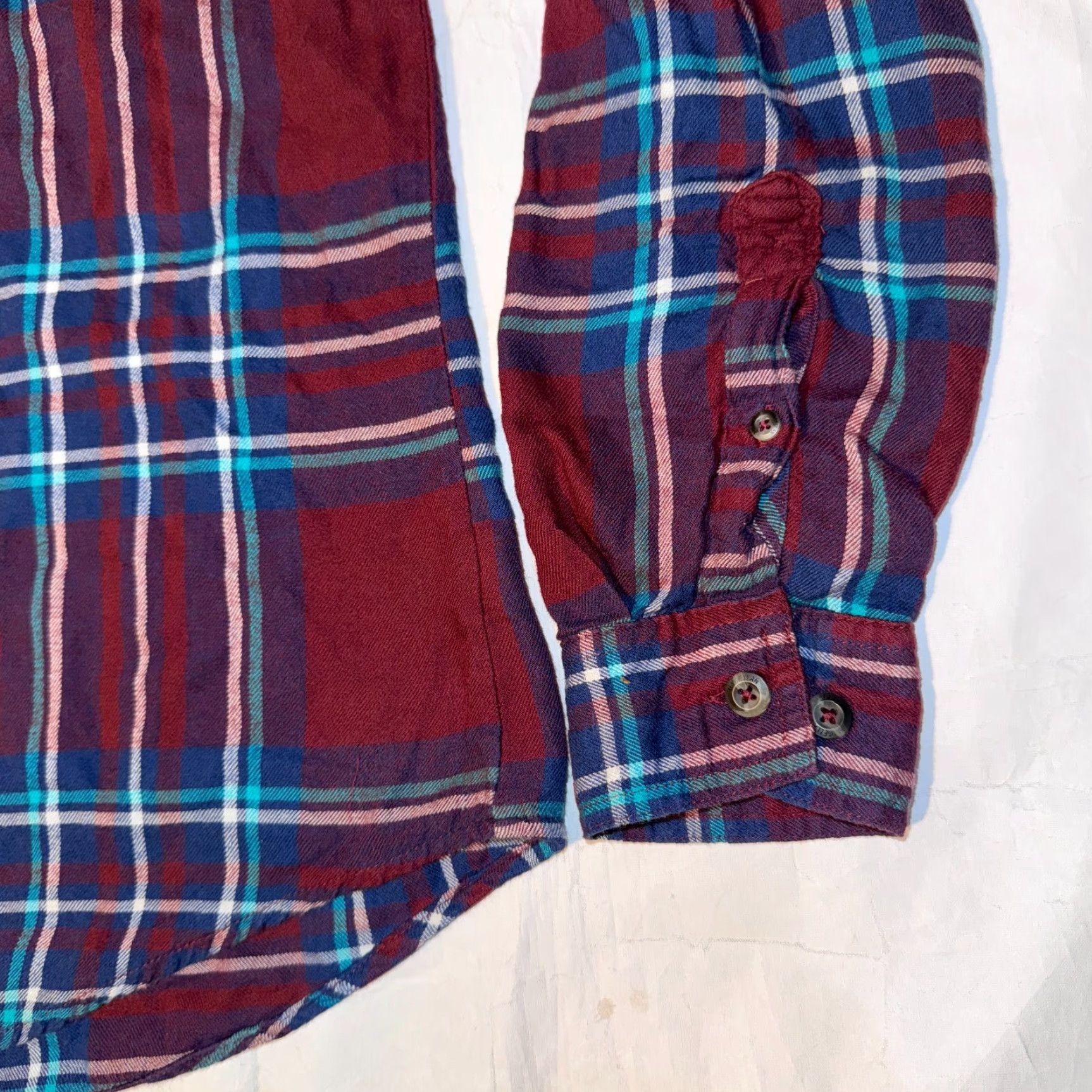 Vintage Magellan Shirt Plaid Button-Up Long Sleeve Classic Fit M Women Red Blue Maroon & Blue Plaid Shirt Size M / US 6-8 / IT 42-44 - 2 Thumbnail