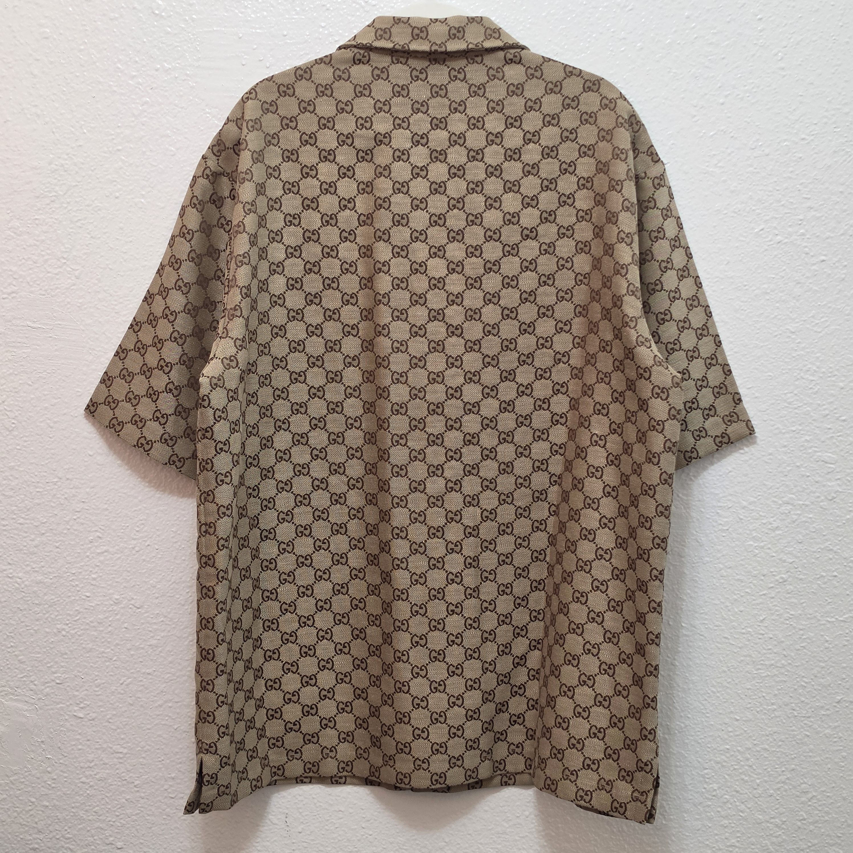 Gucci Linen-blend monogram camp collar shirt Size US L / EU 52-54 / 3 - 7 Thumbnail