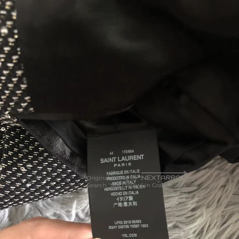 Saint Laurent Paris Saint Laurent Paris Water Droplet and Sequin Embroidered C Size US S / EU 44-46 / 1 - 6 Thumbnail