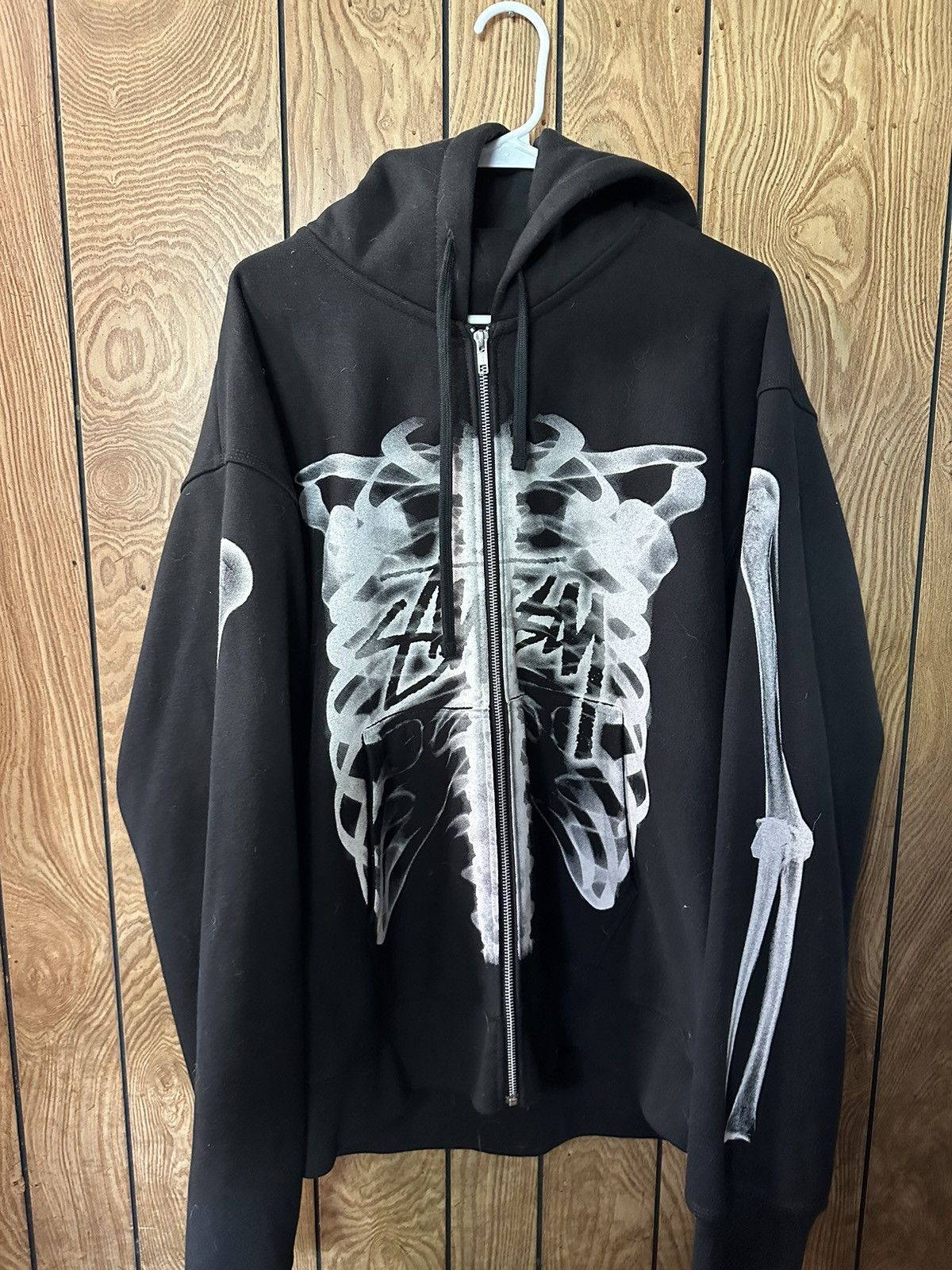 Rib cage discount zip hoodie stussy