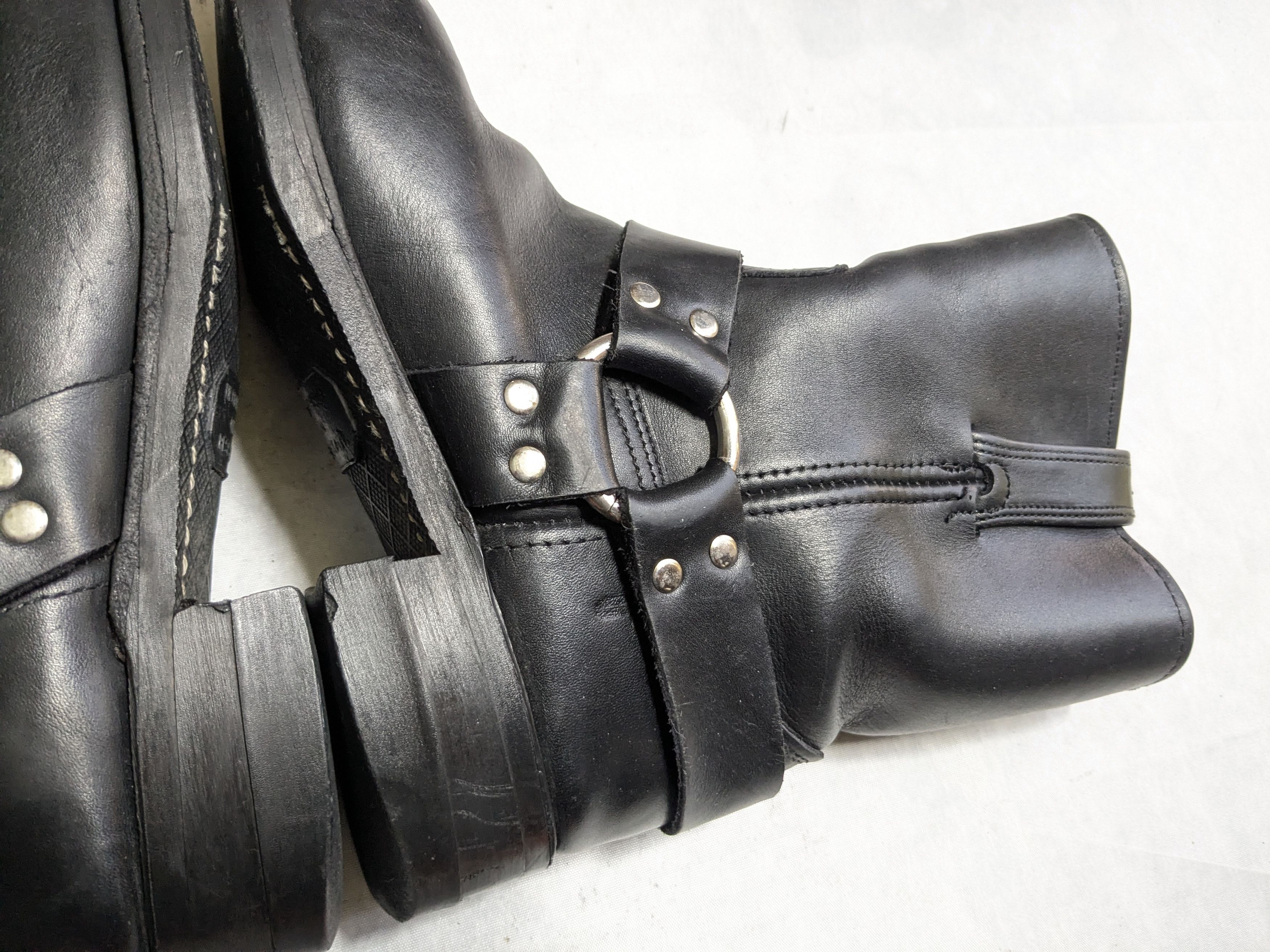 Frye Frye Harness Black Leather 9 M Leather Buckle Size US 9 / EU 42 - 12 Thumbnail
