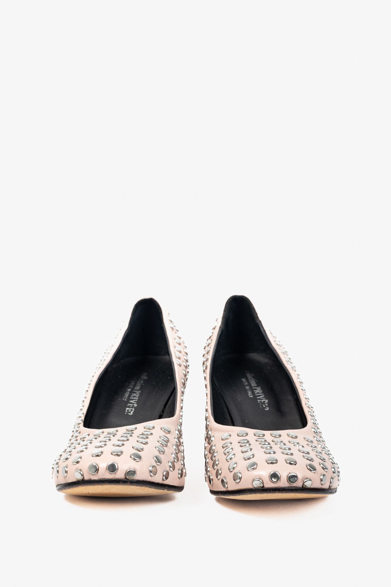 Other collection PRIVEE Pink Studded Leather Block-Heel Pumps Size US 7.5 / IT 37.5 - 2 Thumbnail