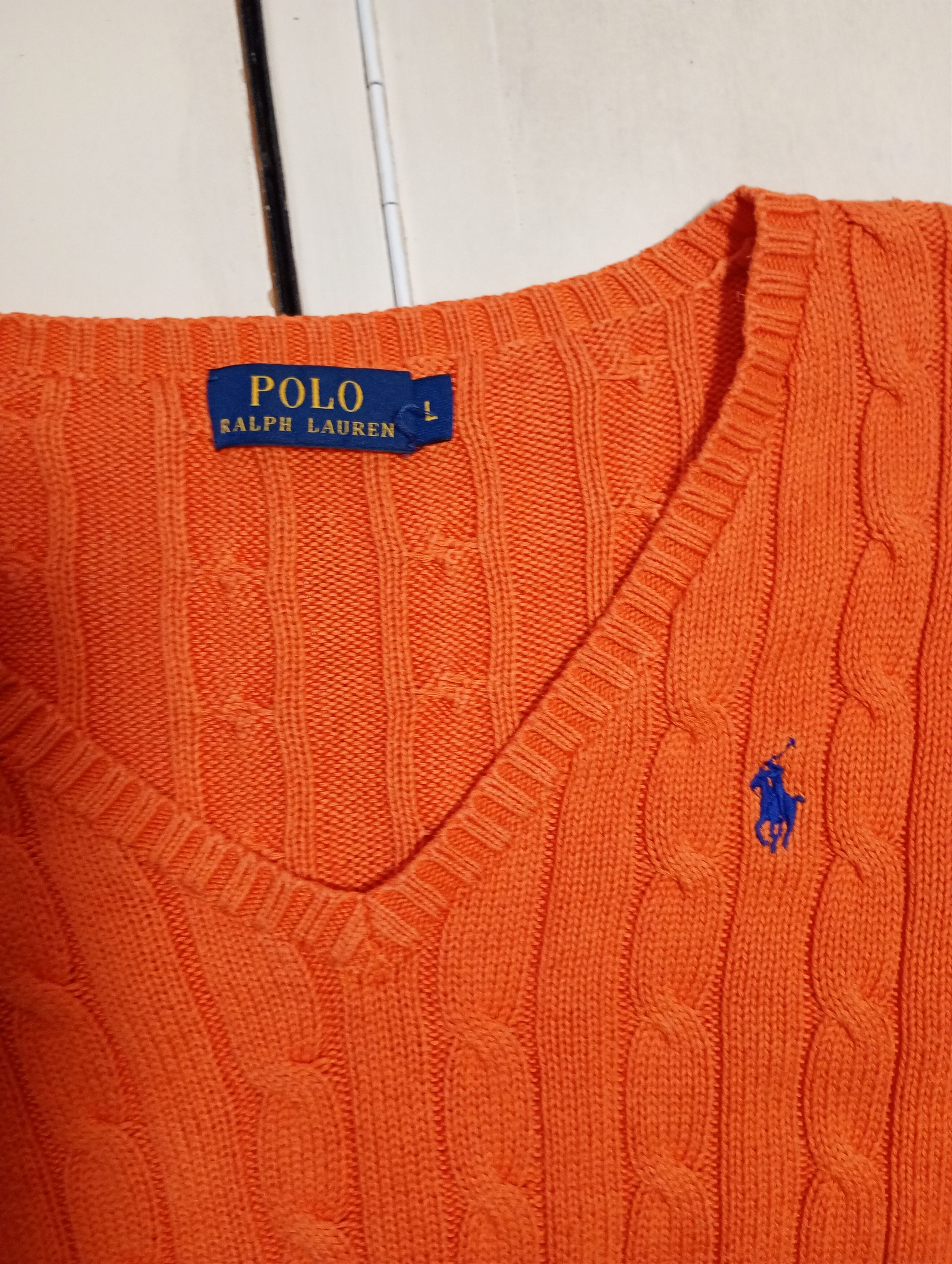 Polo Ralph Lauren Polo Ralph Lauren Women's V-Neck Cable Knit Jumper Size L / US 10 / IT 46 - 7 Thumbnail