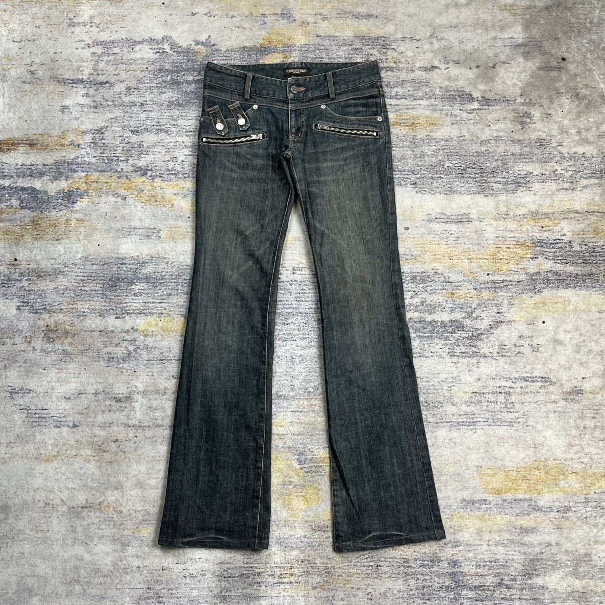 Tornado Mart Tornado Mart multi pocket low rise flared denim pants Size 29" - 1 Thumbnail