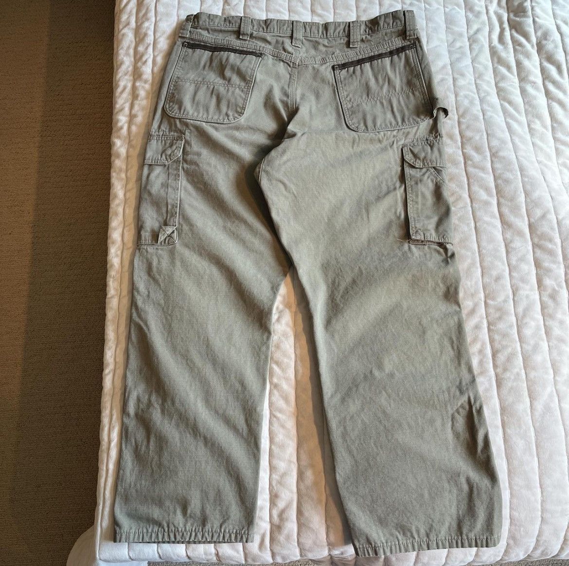 Vintage × Wrangler 38x30 Wrangler Baggy Tan Cargo Workwear Pants Size US 38 / EU 54 - 3 Thumbnail