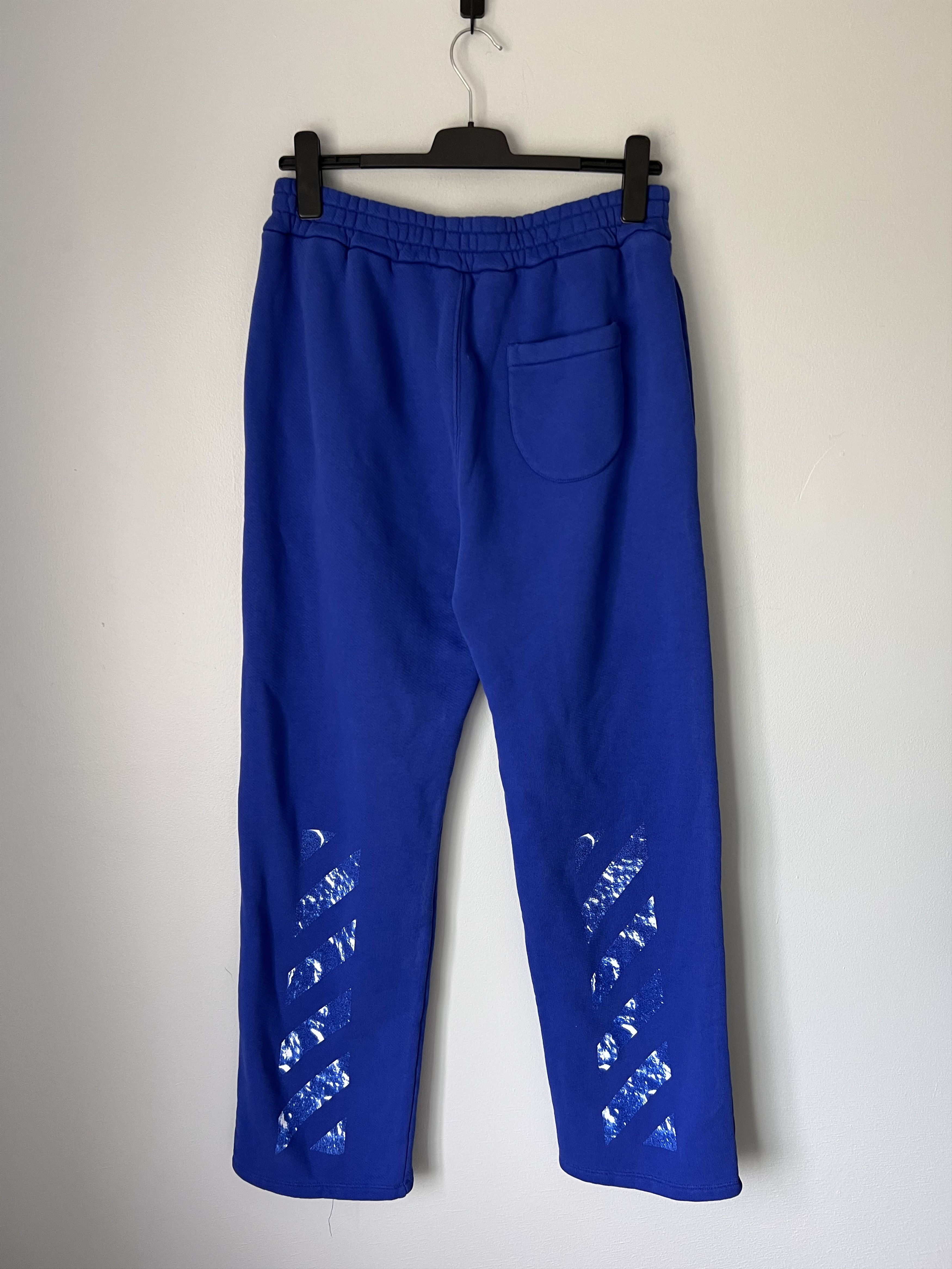 Off White Moon Tab Cotton Sweatpants in Blue