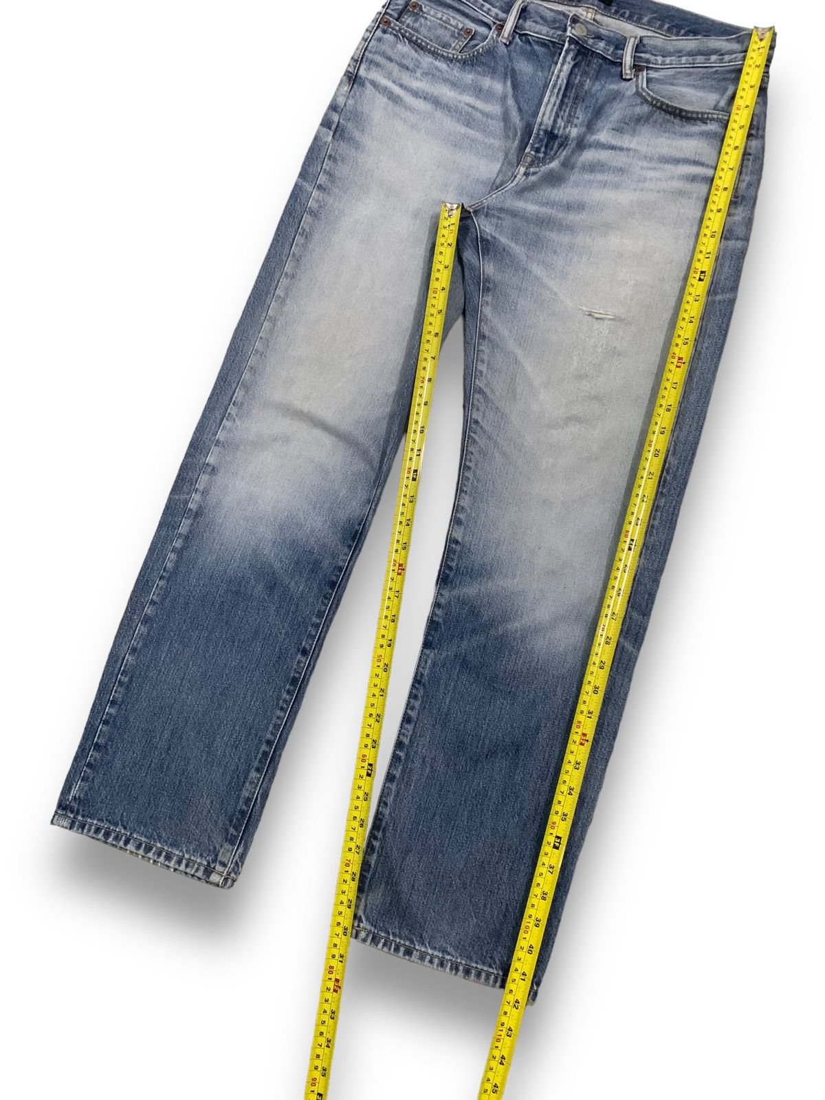 Jun Takahashi Vintage Y2K Uniqlo Blue Wash Regular Straight Ripped Jeans Size US 34 / EU 50 - 12 Thumbnail