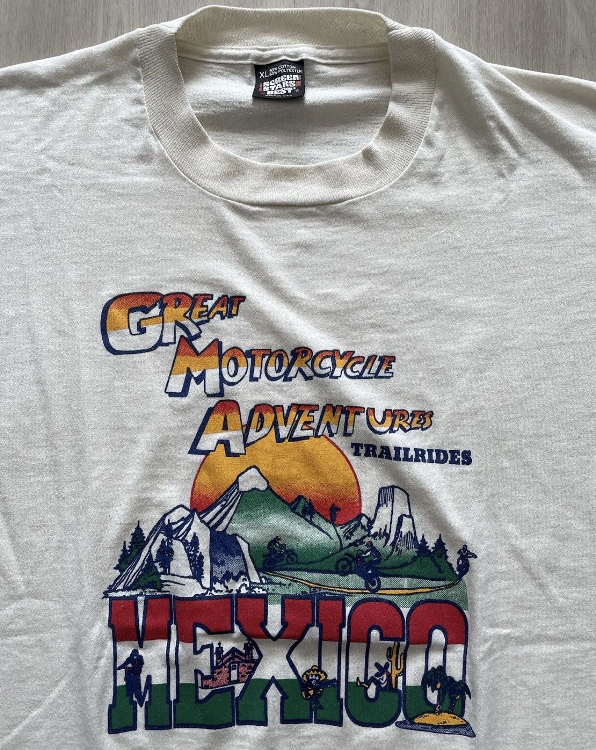 Vintage Vintage 90s Great Motorcycle Adv Trailrides Mexico Tee Sz XL Size US XL / EU 56 / 4 - 1 Thumbnail