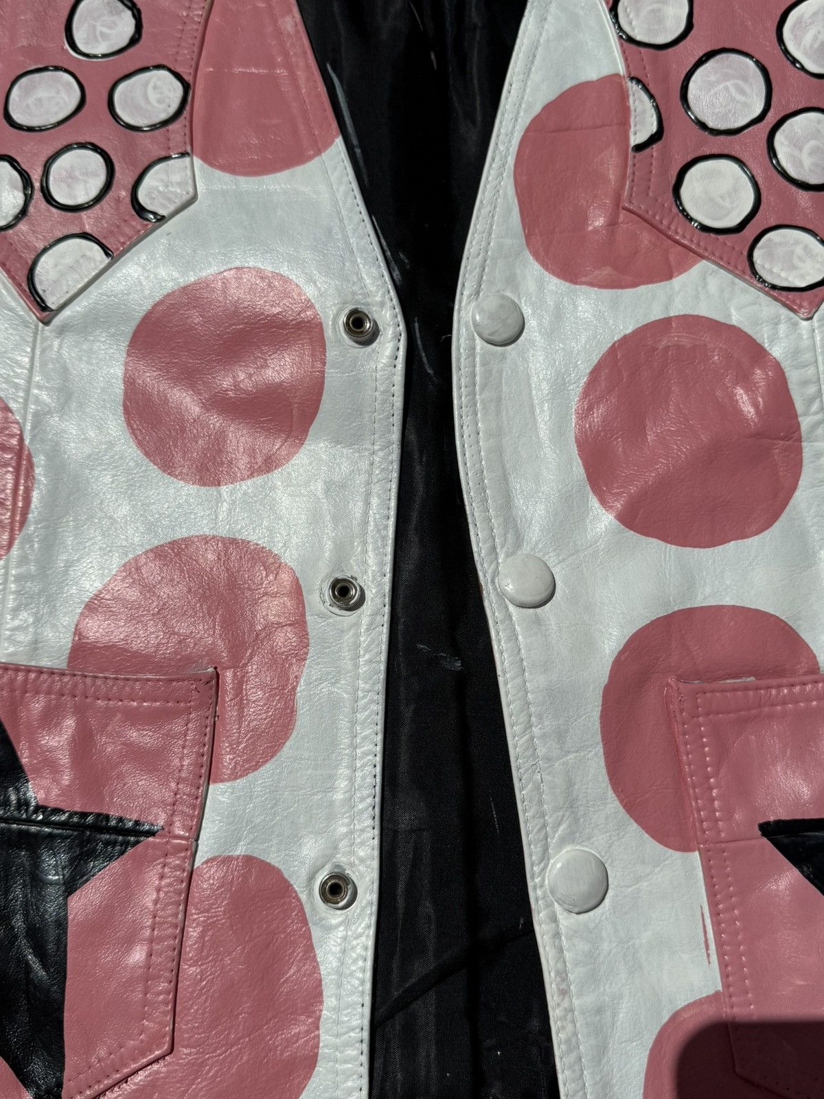 Vintage Painted Leather Vest Size XL / US 12-14 / IT 48-50 - 4 Thumbnail