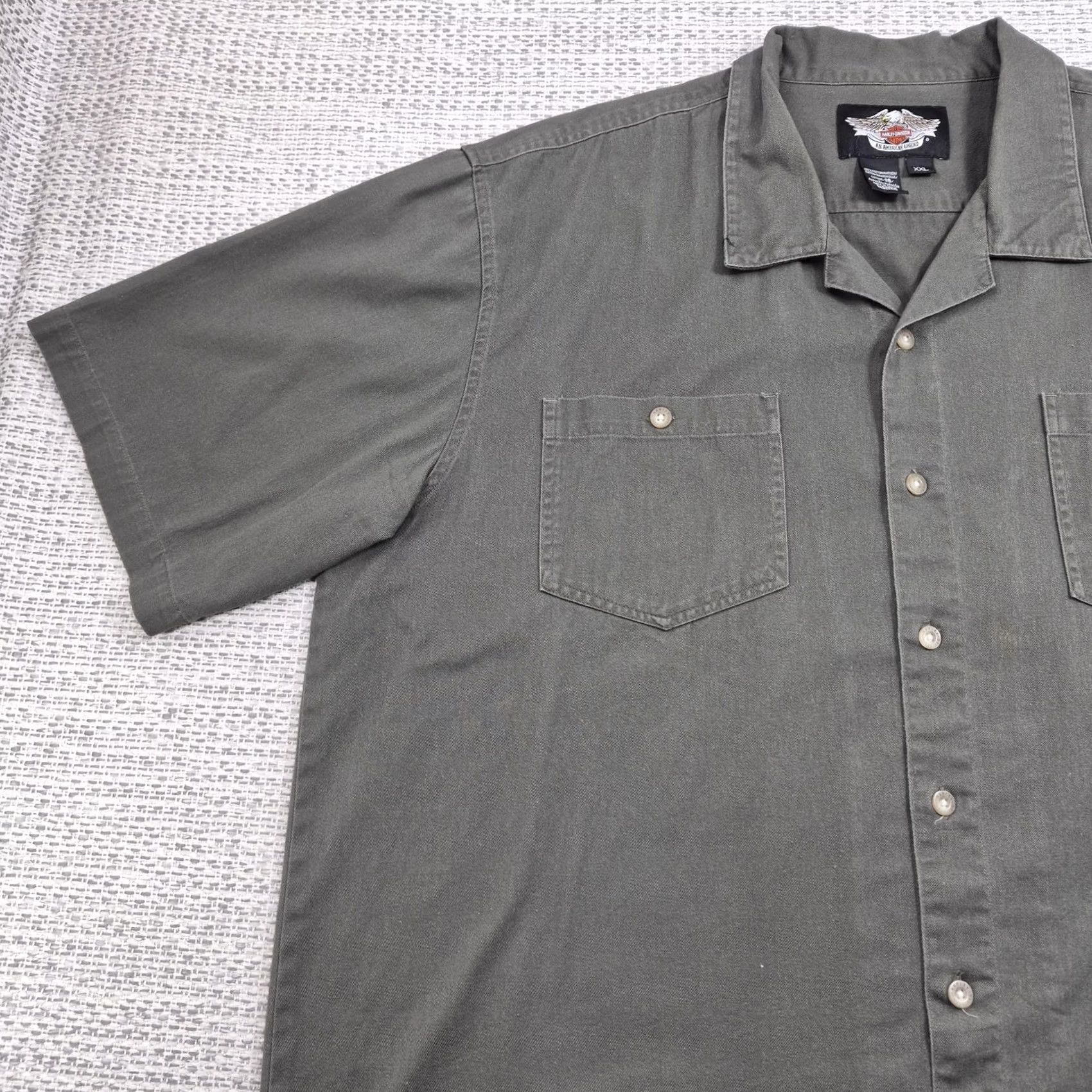 Harley Davidson Harley Davidson Shirt Mens 2XL Green Graphic Short Sleeve Button Front Biker Size US XXL / EU 58 / 5 - 6 Thumbnail