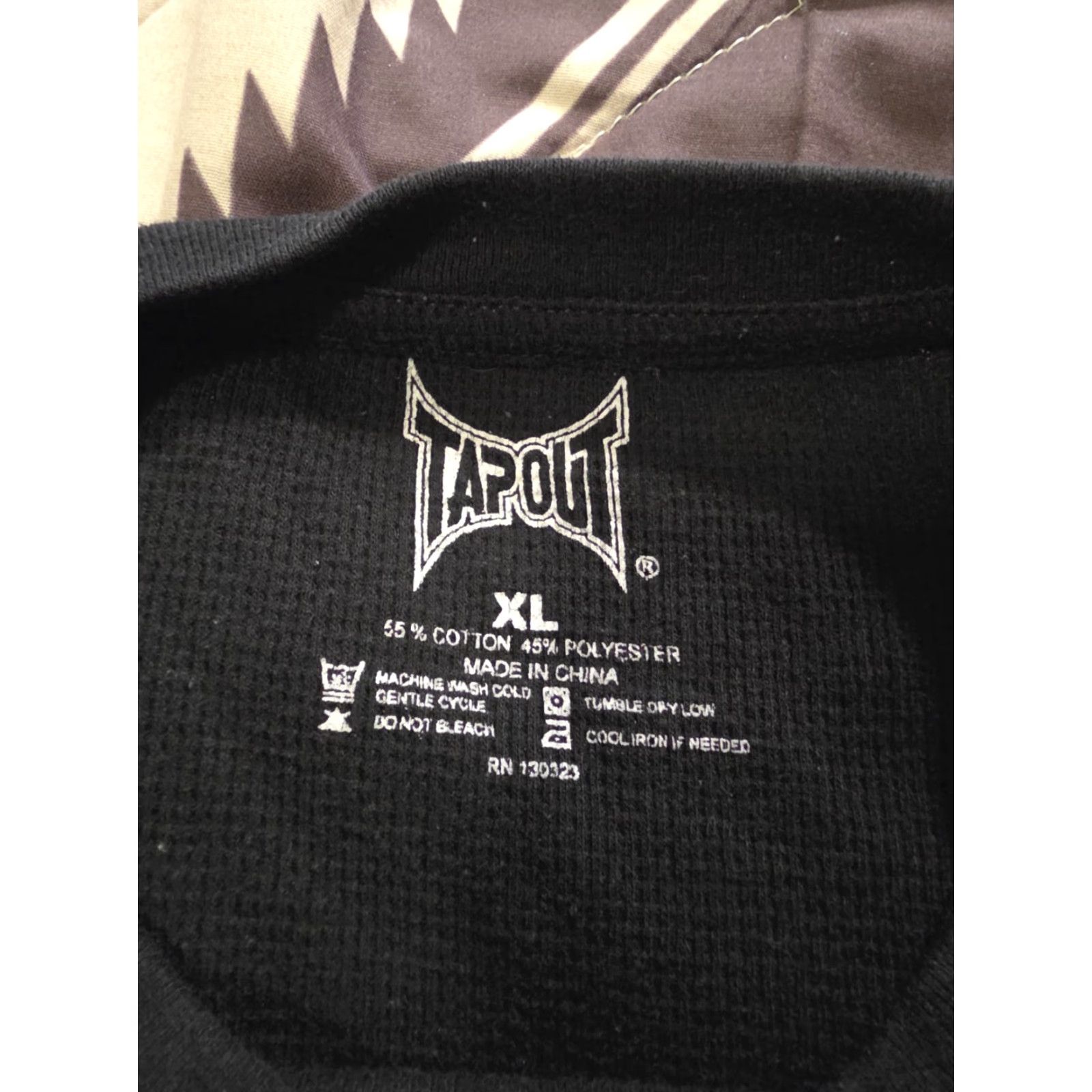 Tapout Tapout Y2K Long Sleeve Thermal Muscle Shirt Black XL Mens Crew Neck Graphic Print Slim Fit T-Shirt Size US XL / EU 56 / 4 - 5 Thumbnail