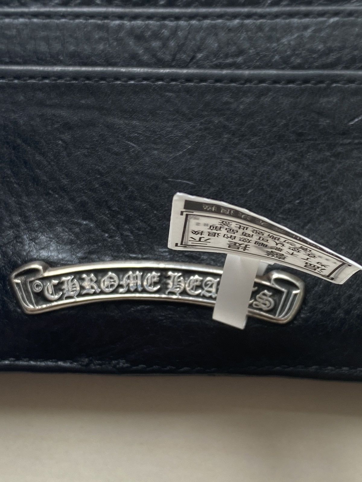 Chrome Hearts Chrome Hearts Silver Dagger Scroll Black Leather Card Holder Size ONE SIZE - 5 Thumbnail