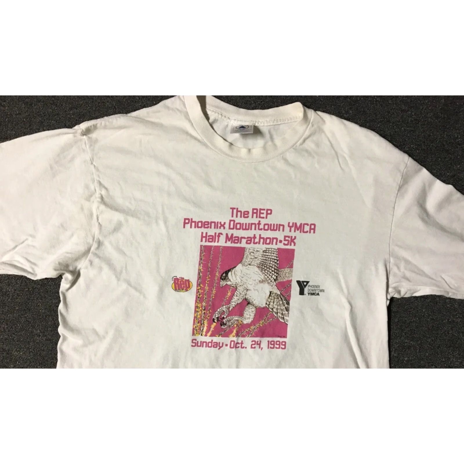 Vintage VINTAGE Phoenix YMCA Marathon Eagle Shirt M White 90s Grunge Retro Track Size US M / EU 48-50 / 2 - 6 Thumbnail