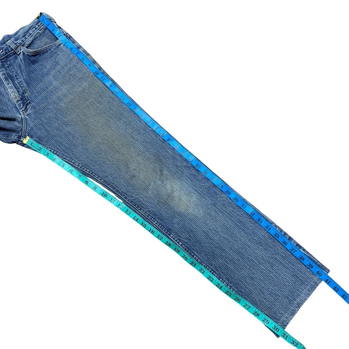 Lee Vintage 70s Lee Railroad Stripe Denim Jeans Mudwash Size US 30 / EU 46 - 16 Thumbnail