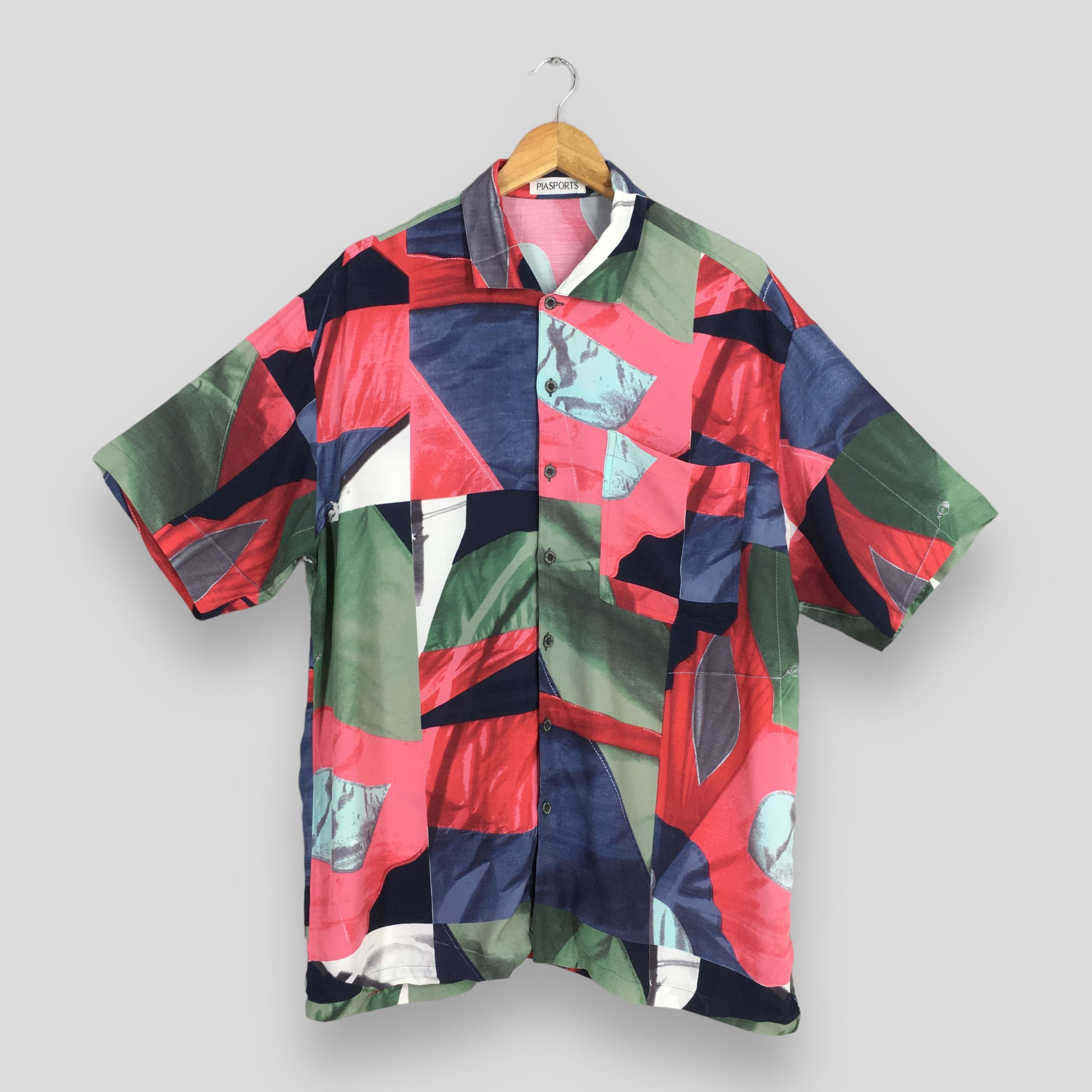 Vintage Vtg Pia Sports Funky Multicolor Abstract Pattern Shirt L Size US L / EU 52-54 / 3 - 1 Thumbnail