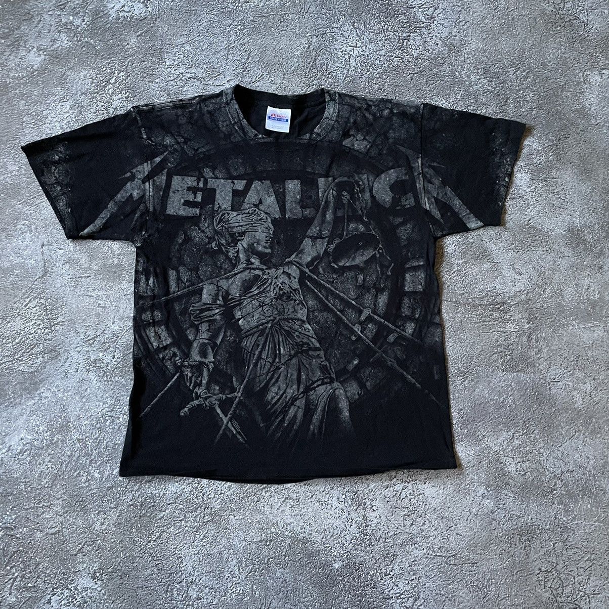 Band Tees Vintage 00s METALLICA BAND PUNK GOTH FACE ABSTRACT HORROR Size US L / EU 52-54 / 3 - 2 Thumbnail