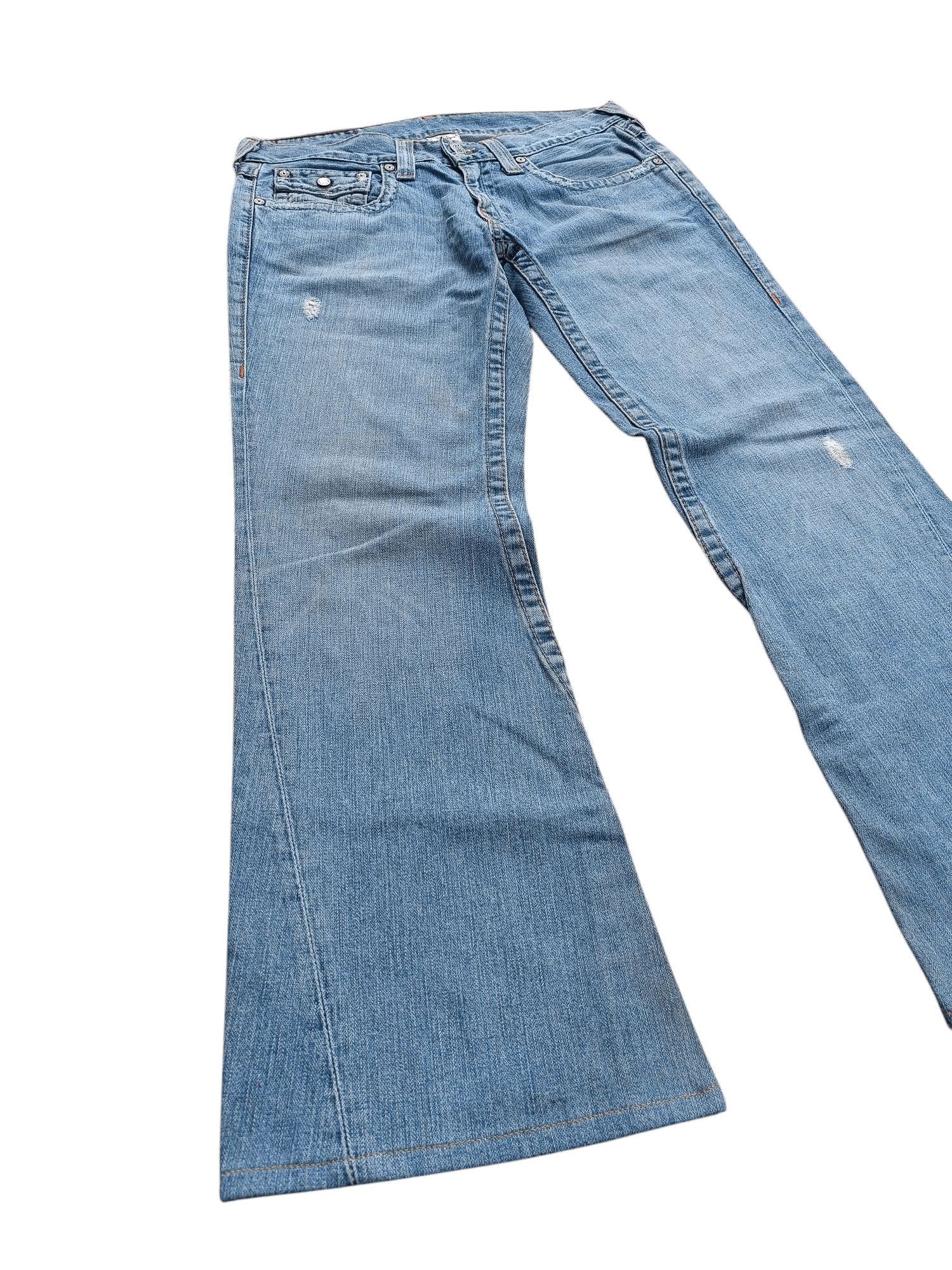 True Religion × Vintage True Religion Joey Flare Distressed Jeans Size US 34 / EU 50 - 1 Thumbnail