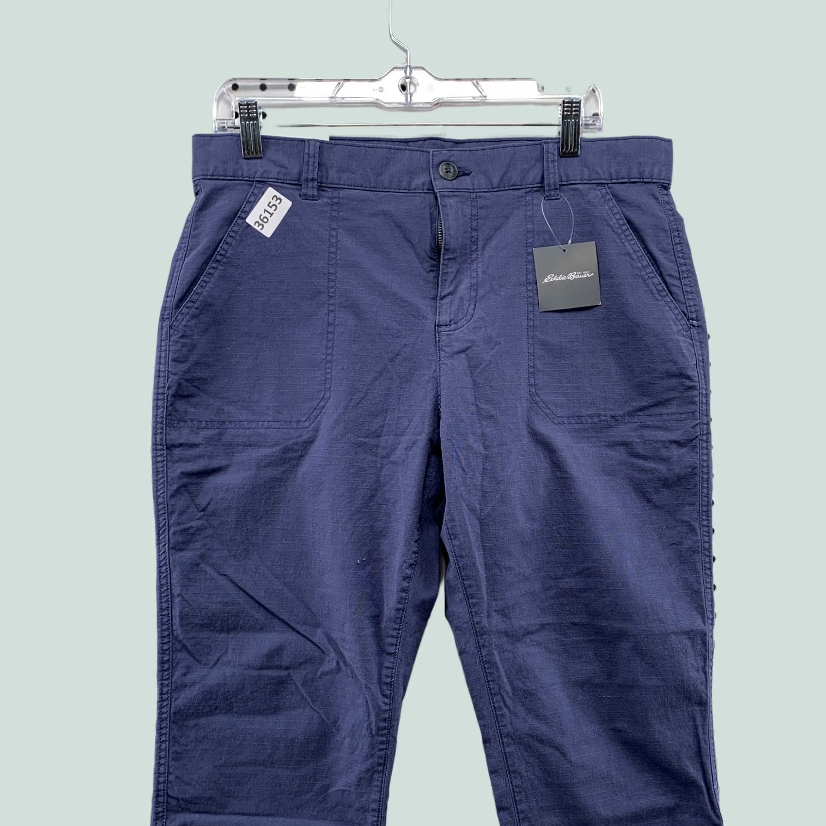 Eddie Bauer Eddie Bauer Rip Stop Ankle Pants Womens 10 Blue High Rise Straight 34x25 NWT Size 32" / US 10 / IT 46 - 1 Thumbnail