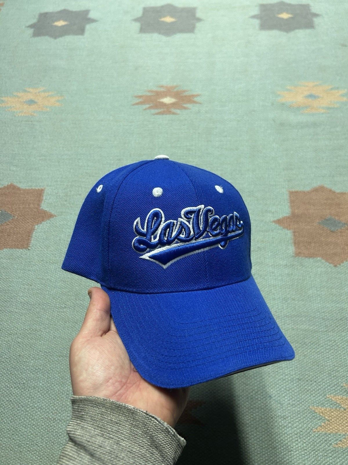 Vintage Vtg strapback hat cap Las Vegas Nevada script embroidered Size ONE SIZE - 1 Thumbnail