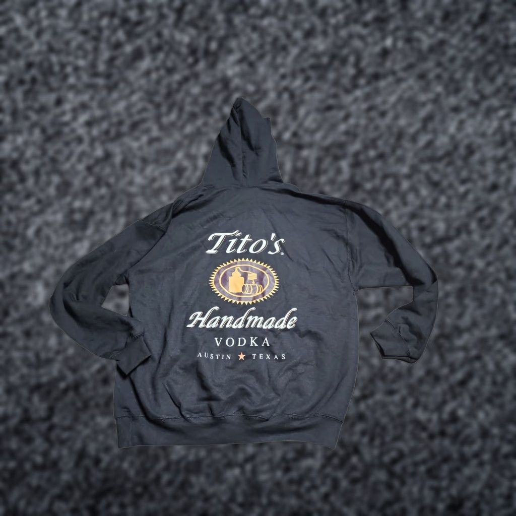 Doublet Mens L Tito’s Vodka Handmade Austin TX Promo Hoodie Sweatshirt Double Sided Black Size US XL / EU 56 / 4 - 1 Thumbnail