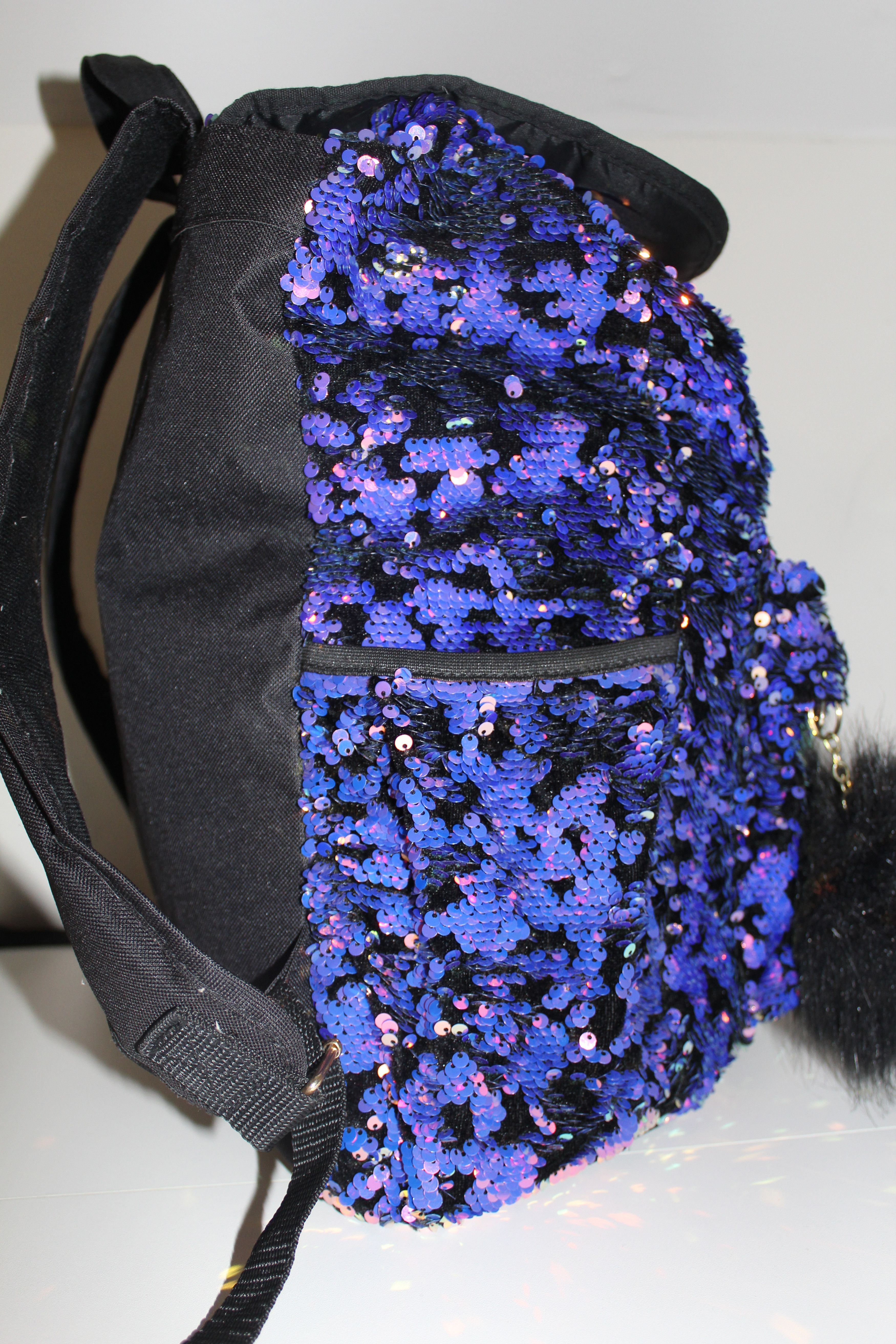 Other Justice Purple Black Forever Backpack Drawstring Sparkle Size ONE SIZE - 6 Thumbnail