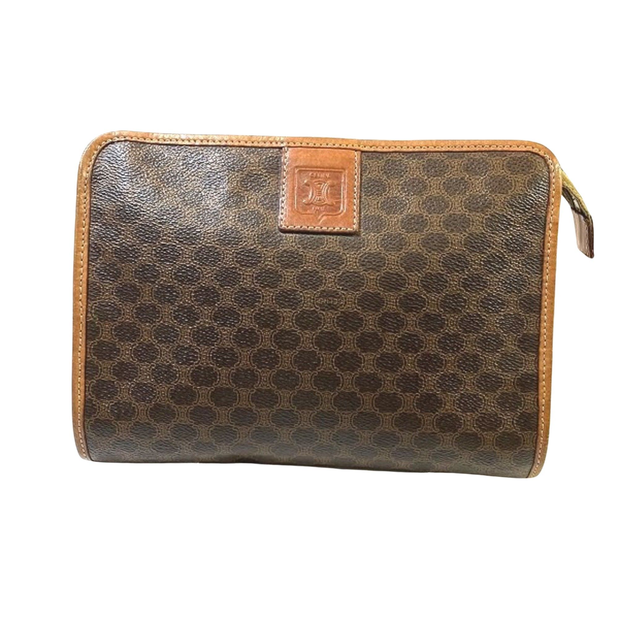 image of Celine Céline Triomphe Clutch in Brown, Women's