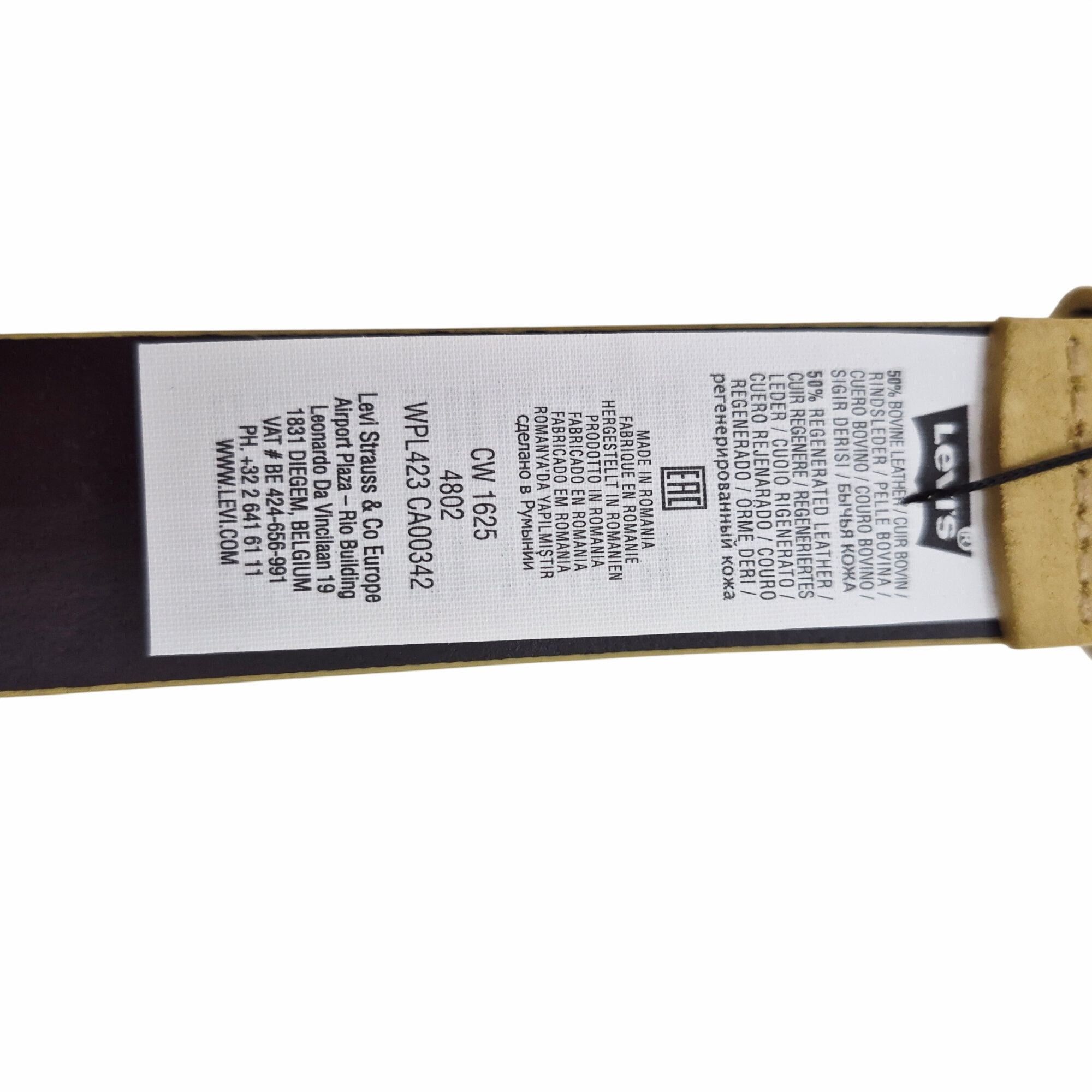 Levi's Levis High-low Tan Suede Leather Belt With Beige Tone Buckle Size ONE SIZE - 3 Thumbnail
