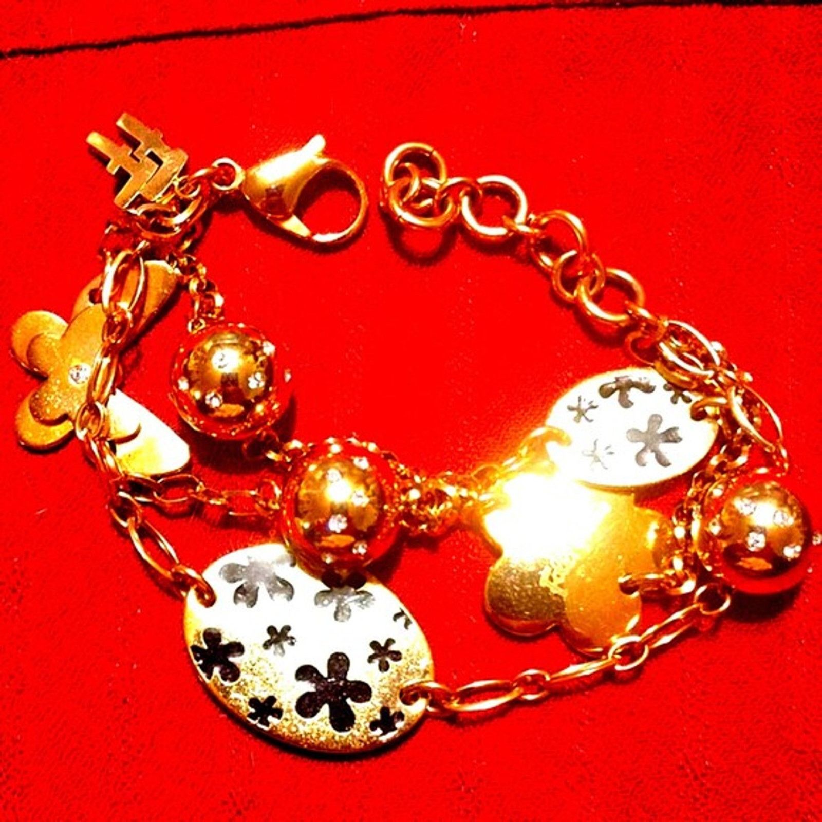 Vintage Beautiful multi-strand golden charm bracelet Size ONE SIZE - 1 Preview