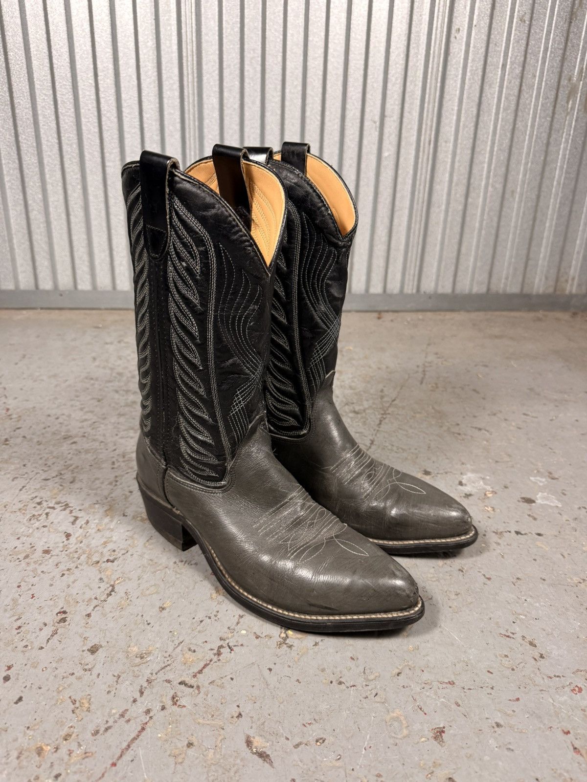 Other 90s Vintage Classic Black And Grey Cowboy Boots Size US 9.5 / EU 42-43 - 1 Thumbnail