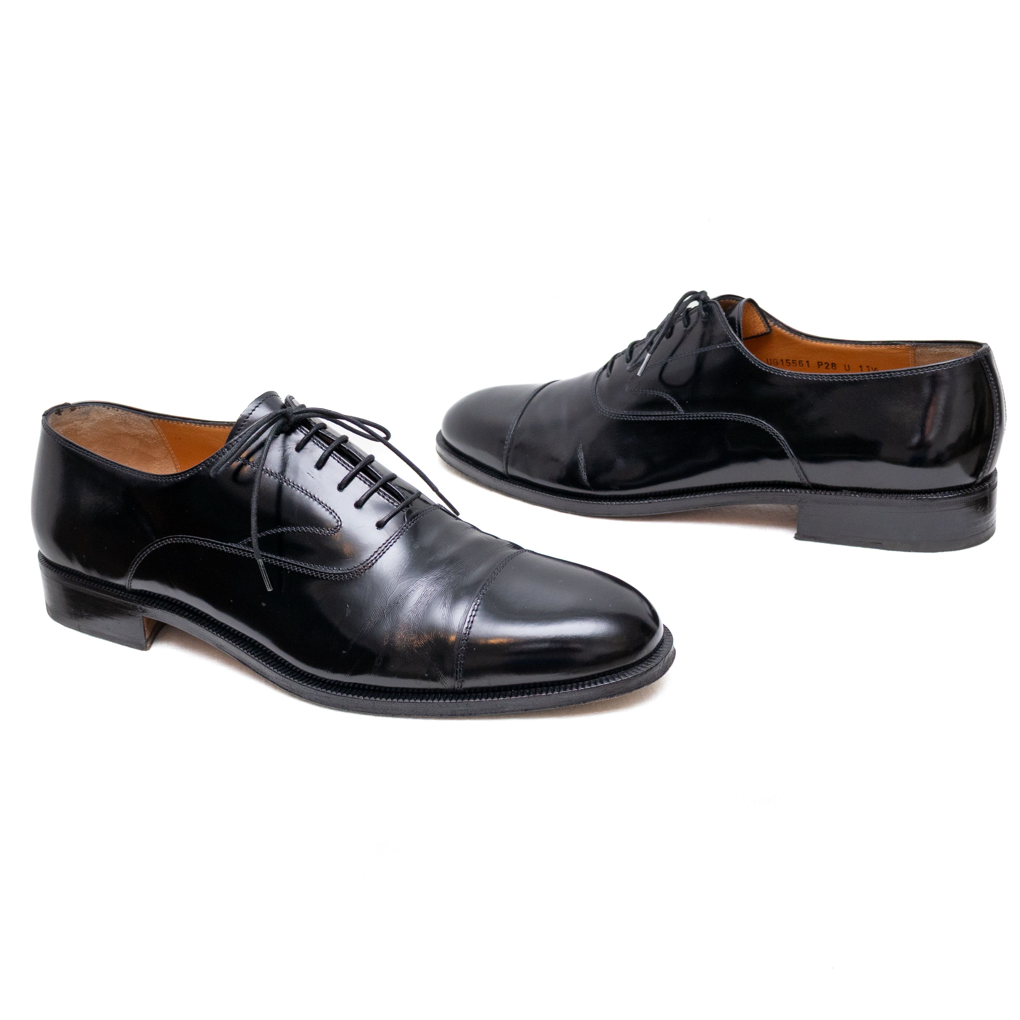 Salvatore Ferragamo Salvatore Ferragamo Men’s Cap Toe Oxford Dress Shoes Black Size US 11.5 / EU 44-45 - 6 Thumbnail