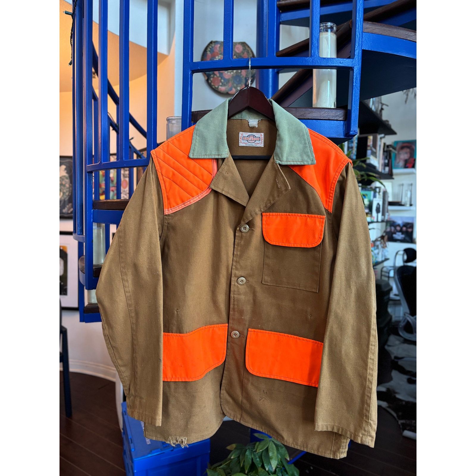 Vintage Saf-T-Bak Vintage Tan & Orange Hunting Jacket Size L Size US L / EU 52-54 / 3 - 1 Thumbnail