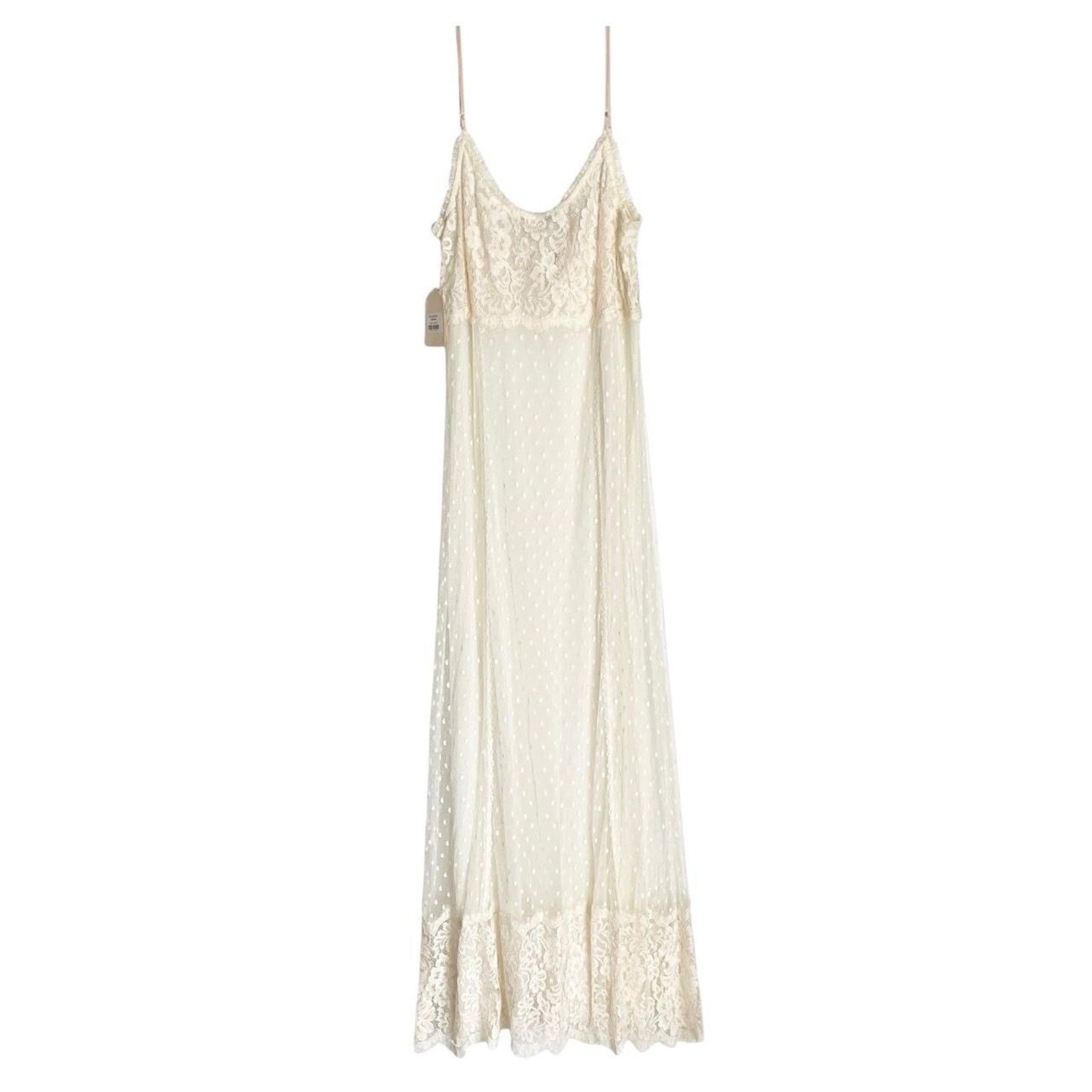 Vintage Deadstock VTG Claire Pettibone sheer lace maxi slip dress Size L / US 10 / IT 46 - 2 Thumbnail