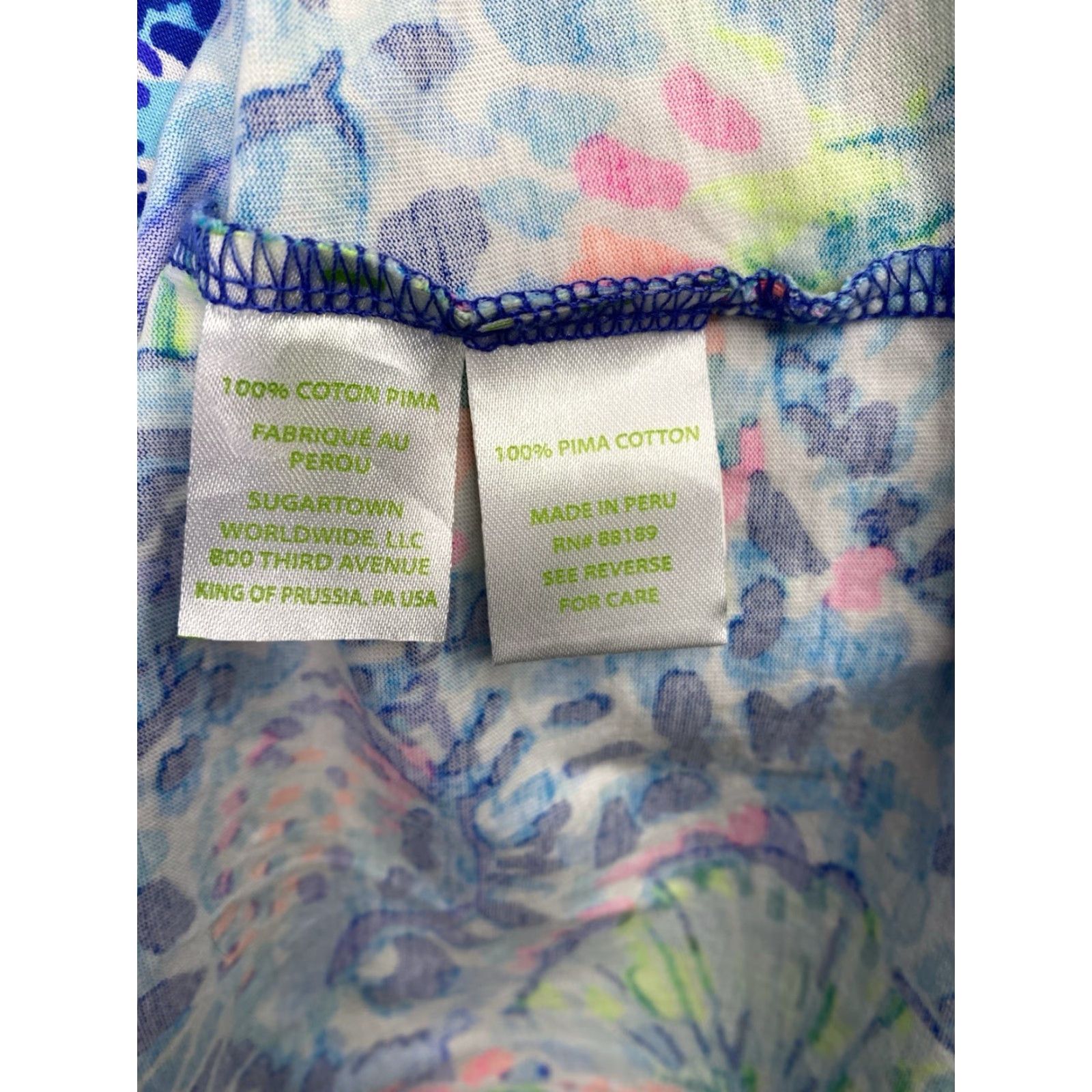 Lilly Pulitzer Lilly Pulitzer Dress Womens XS Blue Floral Tropical Slit Sleeve Shift Shirt Size XS / US 0-2 / IT 36-38 - 7 Thumbnail
