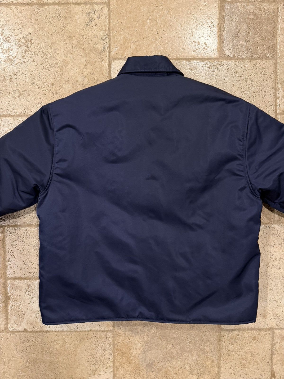Prada Prada Re-Nylon Padded Checked Line Blouson Navy Jacket Size XXS / US 00 / IT 34 - 13 Thumbnail