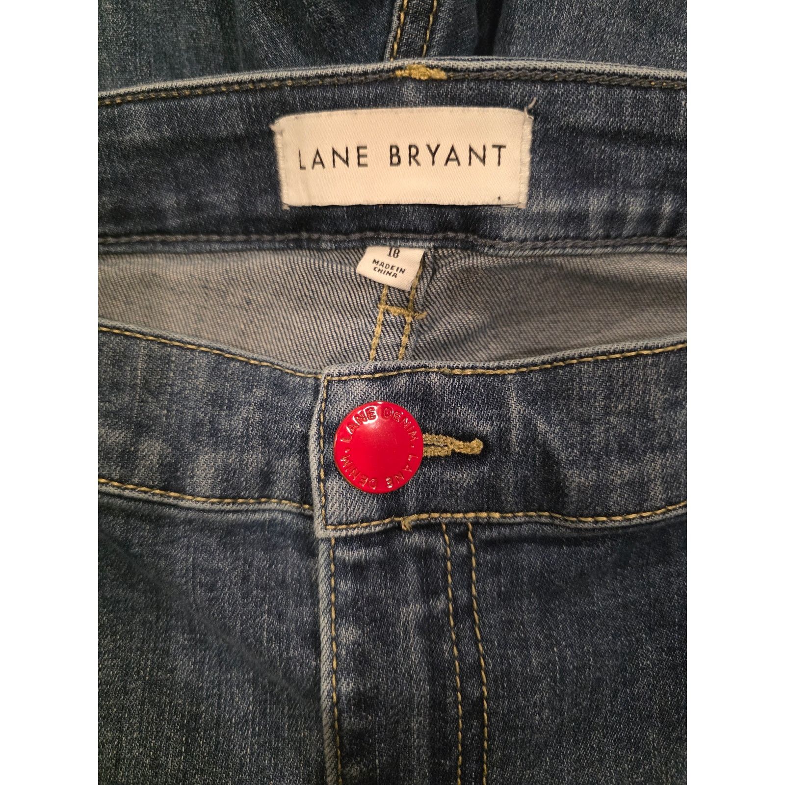 Laneus Lane Bryant Womens Size 18 Denim Shorts Rainbow Pocket Size 40" / US 18 - 5 Thumbnail