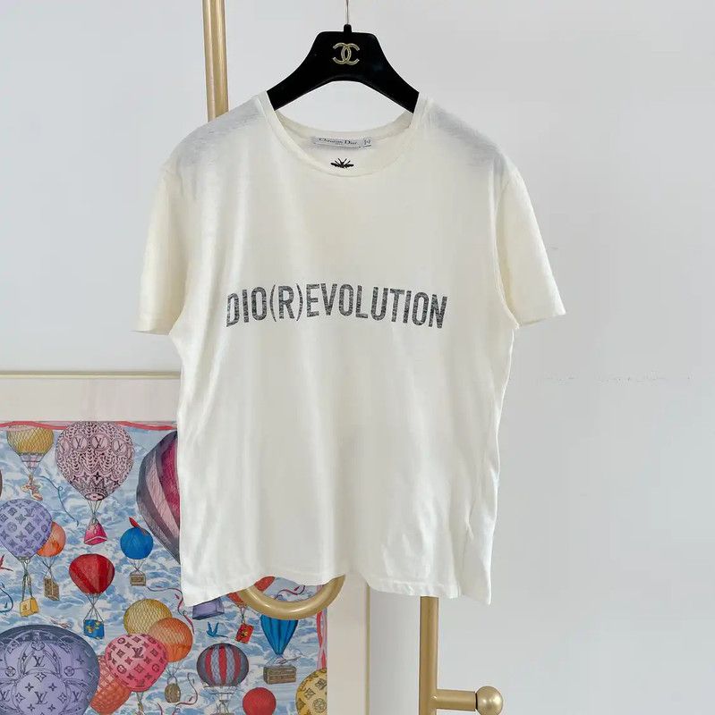 Dior Dior Summer White Cotton Short Sleeve T-Shirt 0089 Size S / US 4 / IT 40 - 1 Thumbnail