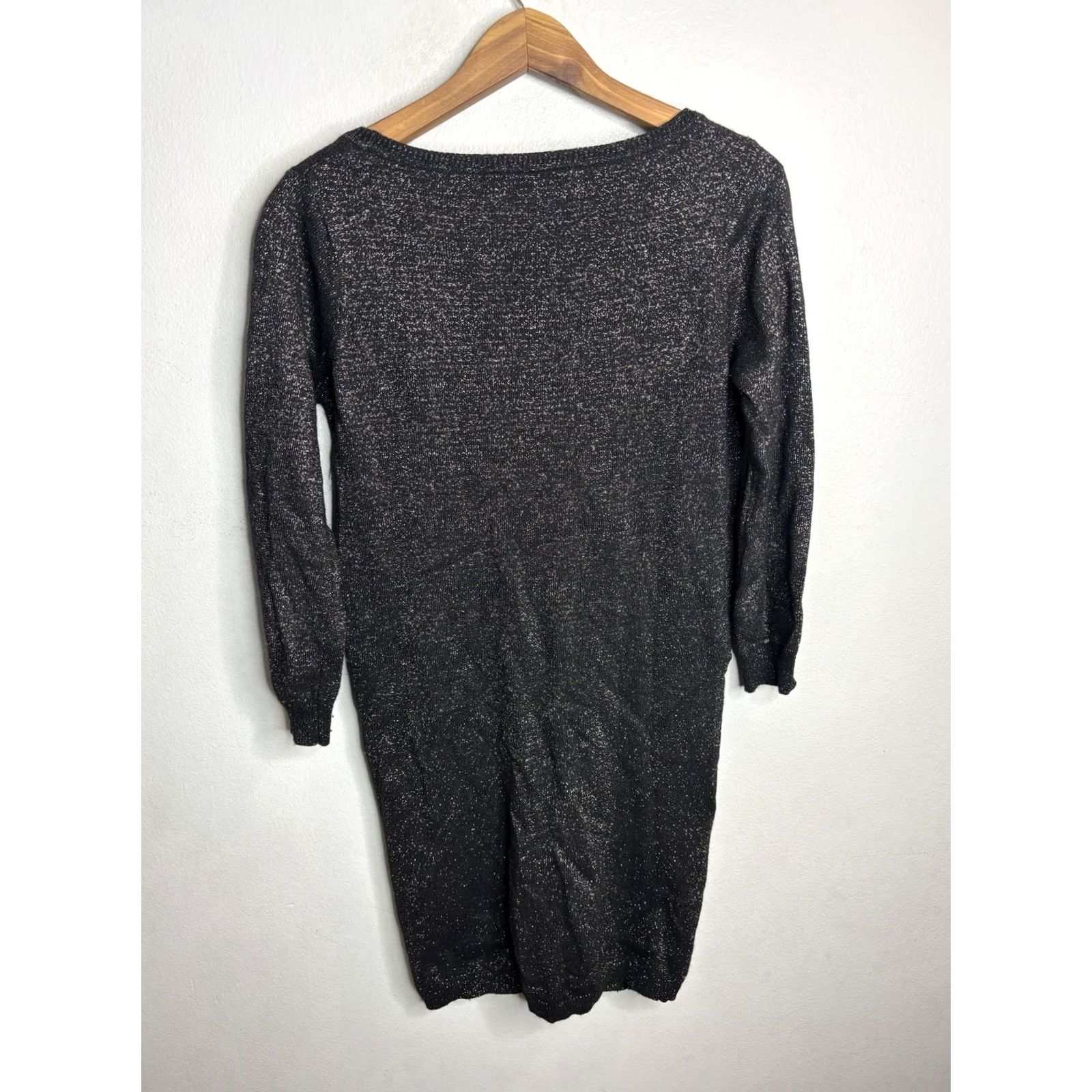 Sandro VINTAGE Sandro Sweater Dress? No, Sandro Sweater Dress Women Large Black Metallic Knit Long Sleeve Pockets Shimmer Size L / US 10 / IT 46 - 4 Thumbnail