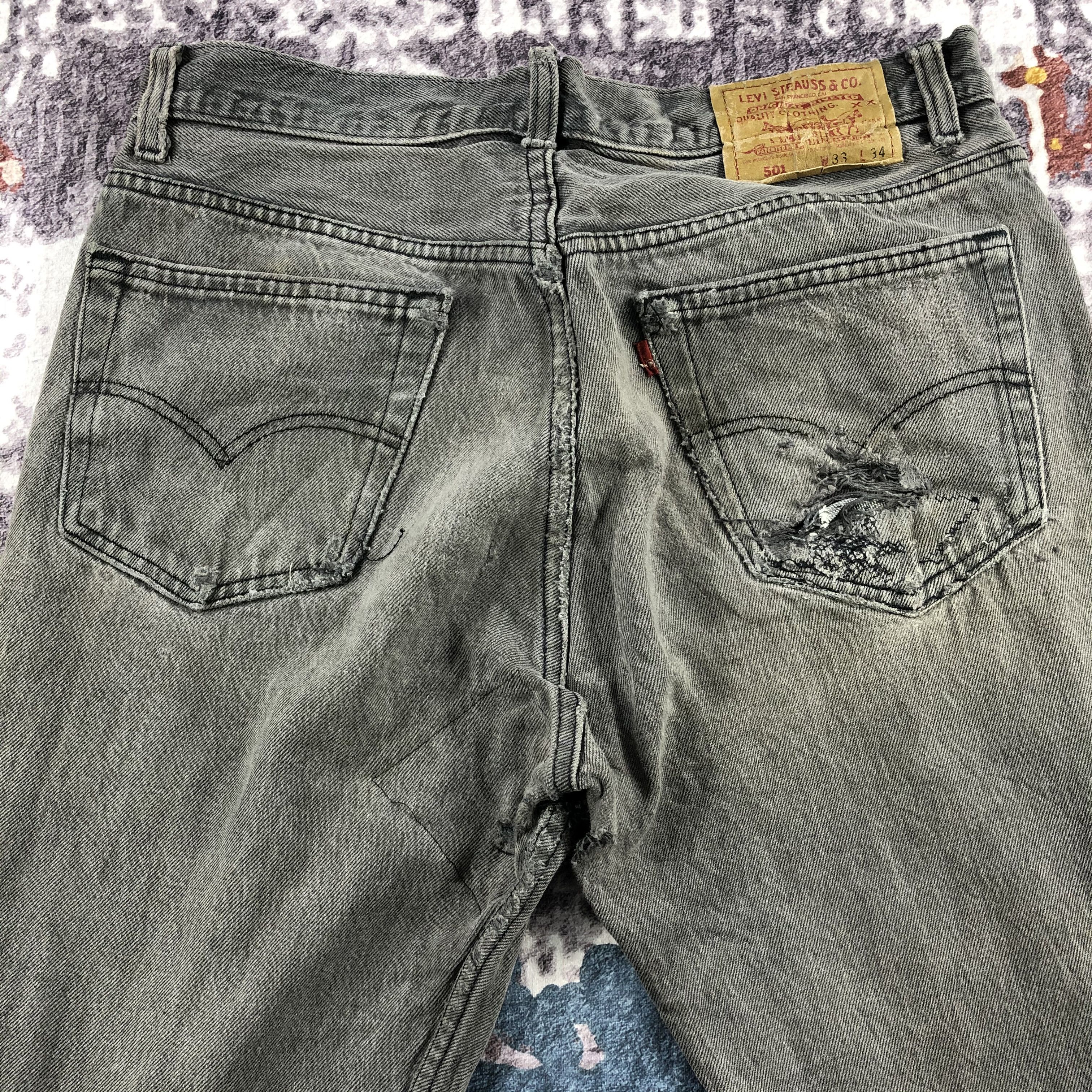 Levi's × Vintage 90s Vintage Faded Black Levis 501 Jeans-JM2111 Size US 32 / EU 48 - 5 Thumbnail